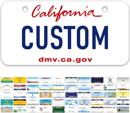 Mini License Plates, Personalized License Plates, Custom for Car, Bikes, ATV, Kids Car, Golf Cart, Jeep, 2x4 Inch, Rust-Free Fade Resistant Aluminum, USA Made by My Sign Center (California)