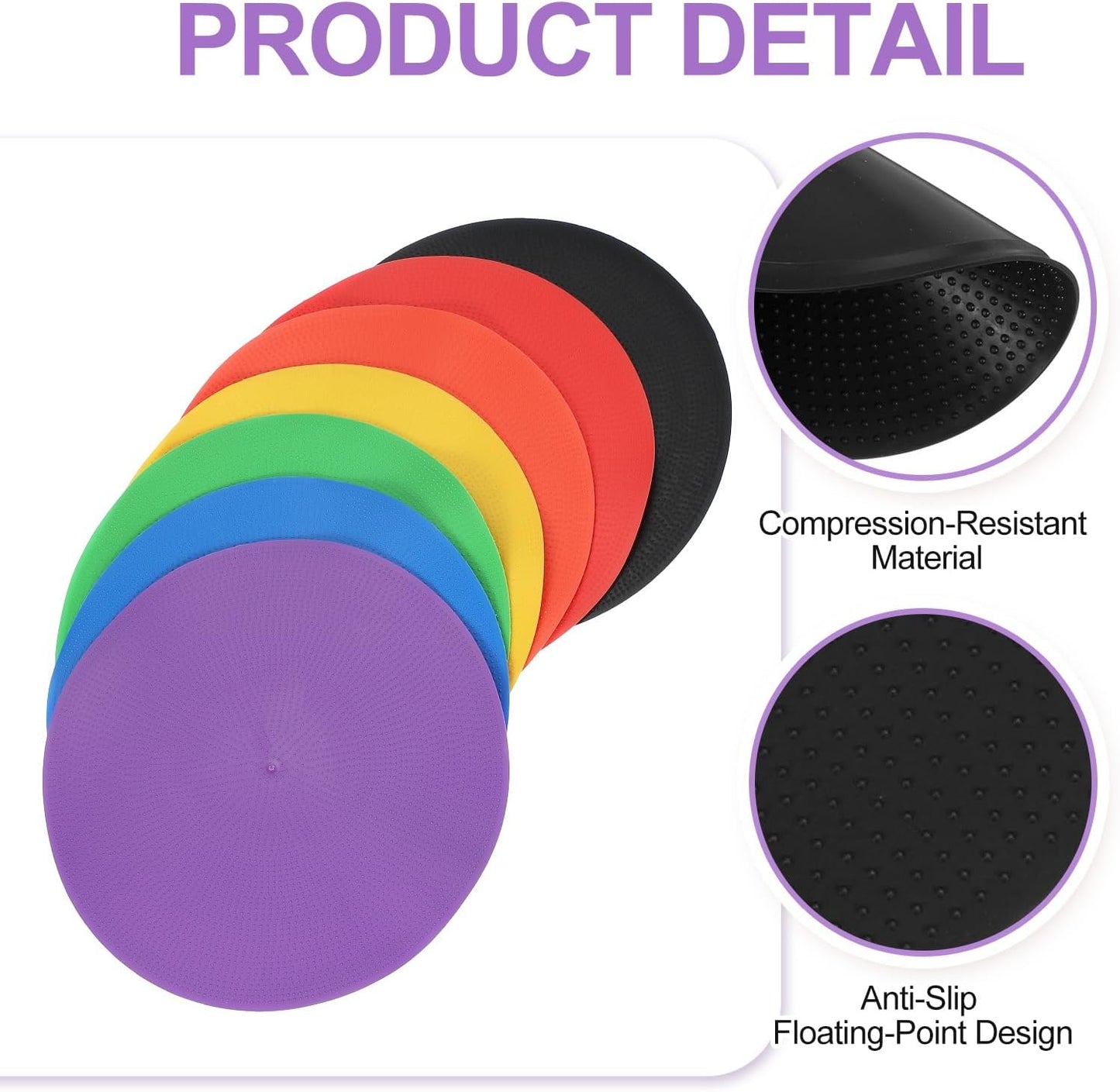 PATIKIL Spot Markers, Non-Slip Floor Dots Agility Markers Flat Field Cones Poly Dots for Gym PE Speed Training Dance Soccer Basketball Sports