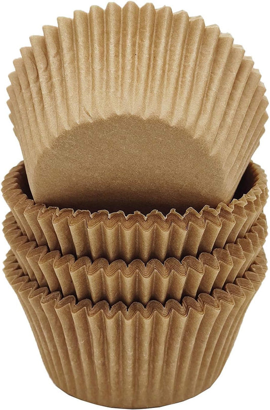 Premium Natural Greaseproof Cupcake Liners Muffin Paper Baking Cups Standard Size, 100-Count