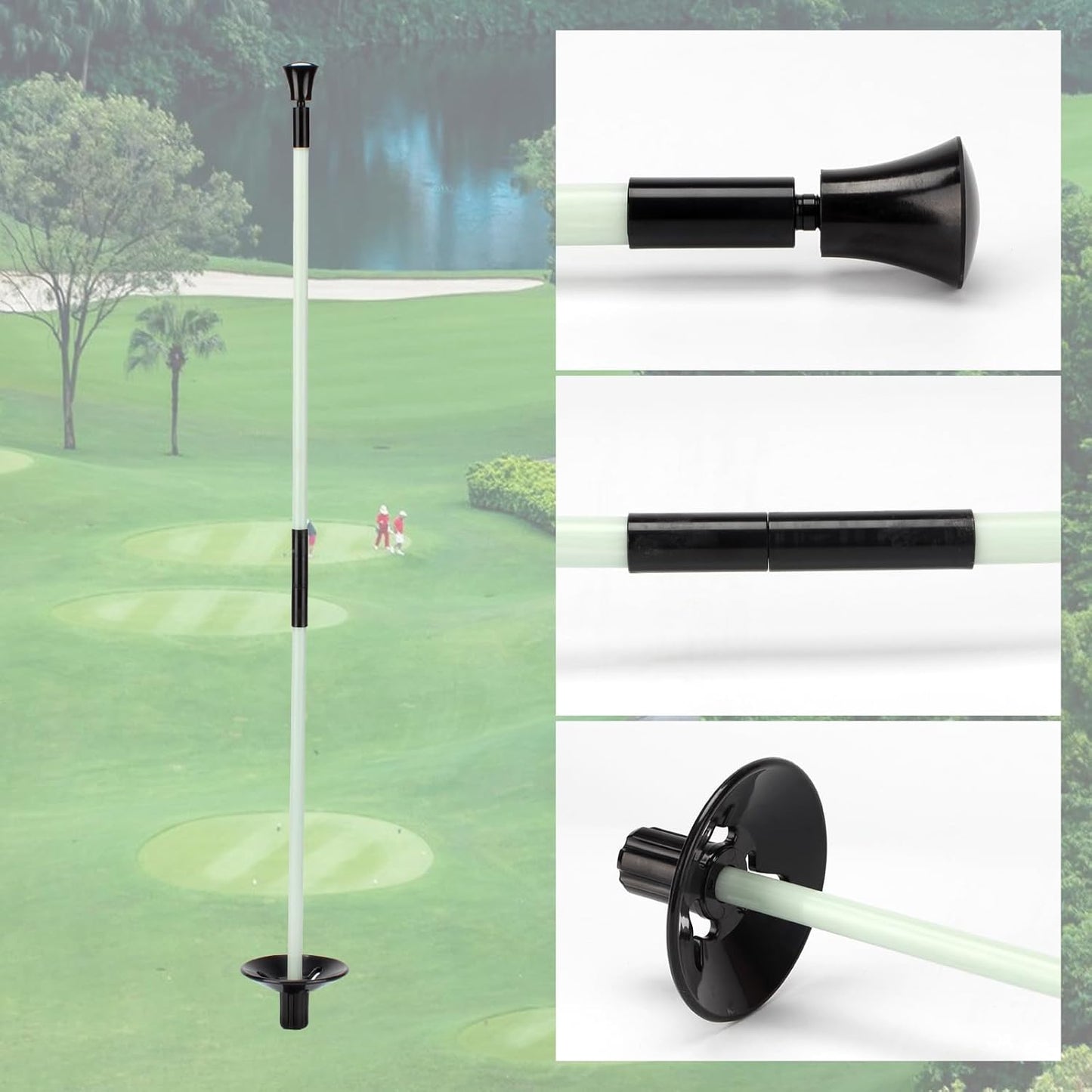 Golf Flagstick, Golf Pole Pin Flagpole Portable Detachable Design, Practice Putting Green Flag Stick for Yard Club, Backyard GolfCourse 3FT Heights Available, 1 Pack (1, Medium)