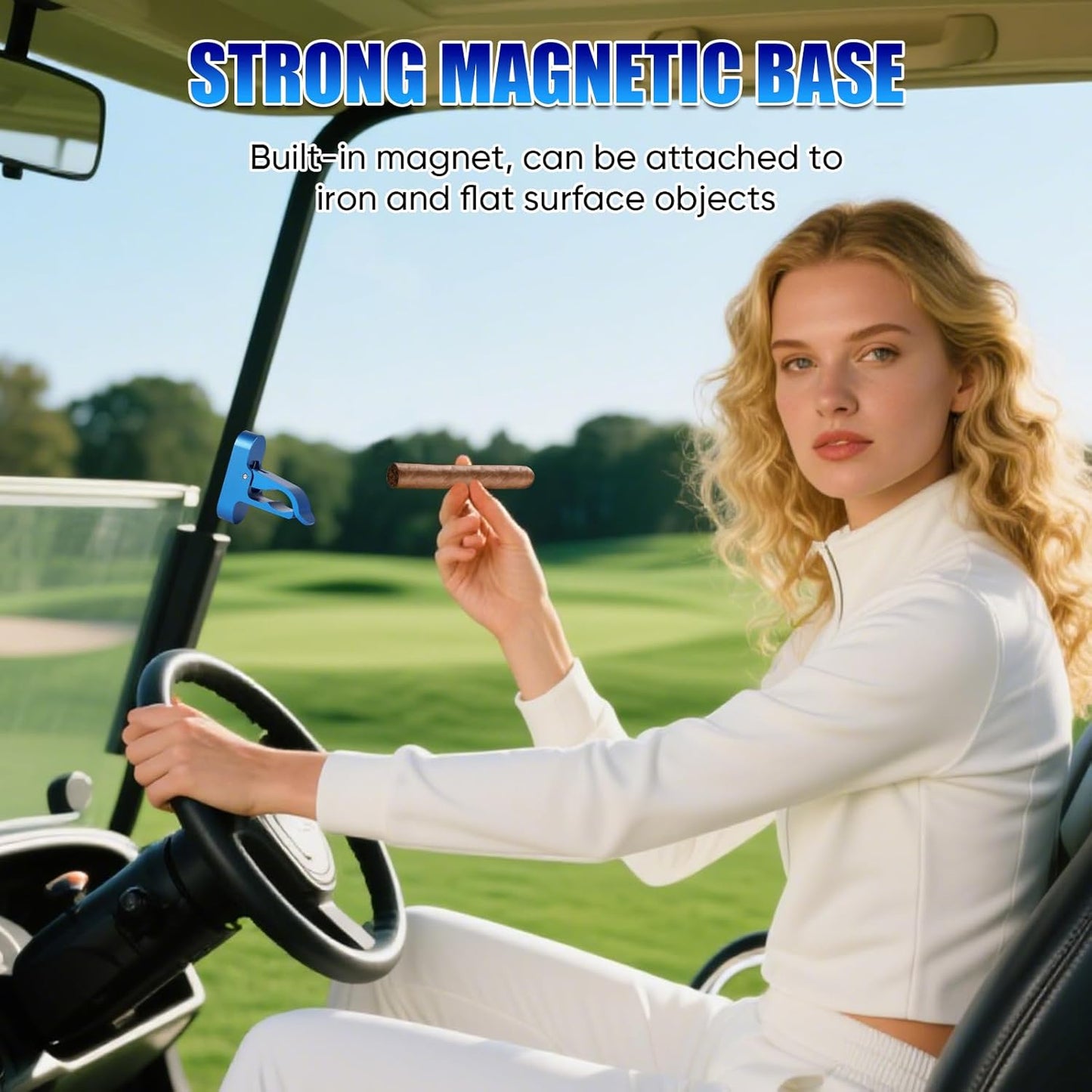 Kingson Magnetic Golf Holder Clip for Golf Cart Aluminum Alloy Stand Clip Hold 30-60 Rings Golf Gifts for Golfers