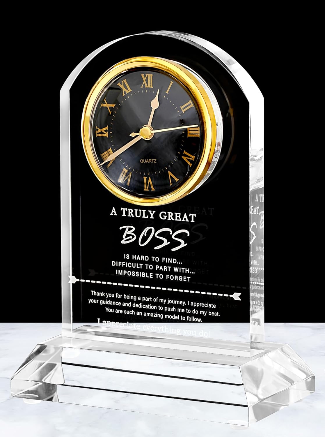 DEEWISH Best Boss Ever Gifts for Women Men, Boss Appreciation Retirement Clock Gift, Boss's Day Idea, Office Home Desk Décor for Boss Female Male (Gift Box & Card, Battery Not Included)