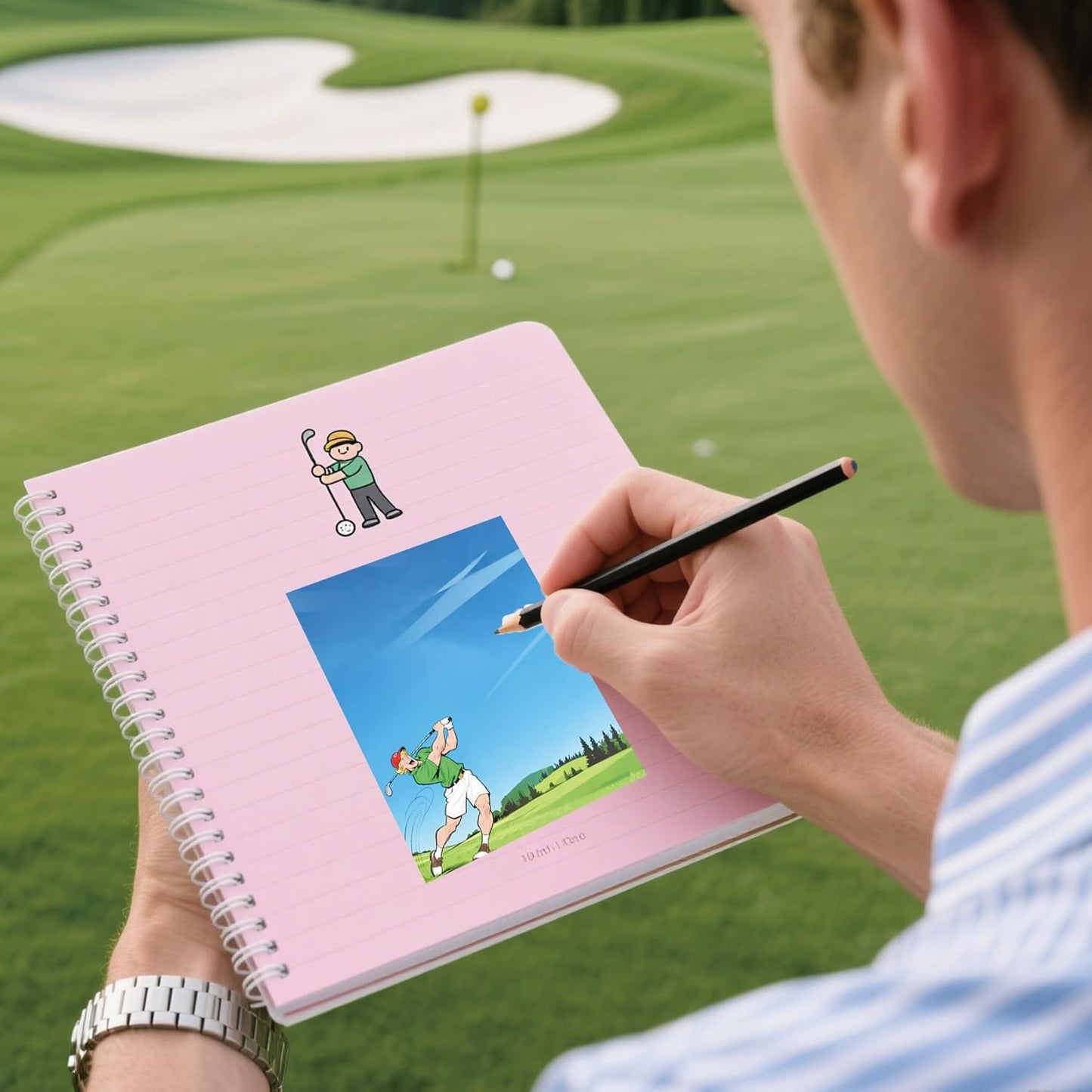 8 Set Funny Golf Theme Memoer Notepads 4 x 5.5 inch Easy Sticky Note to Do List Office Supplies for Golf Themed Events Desk Use