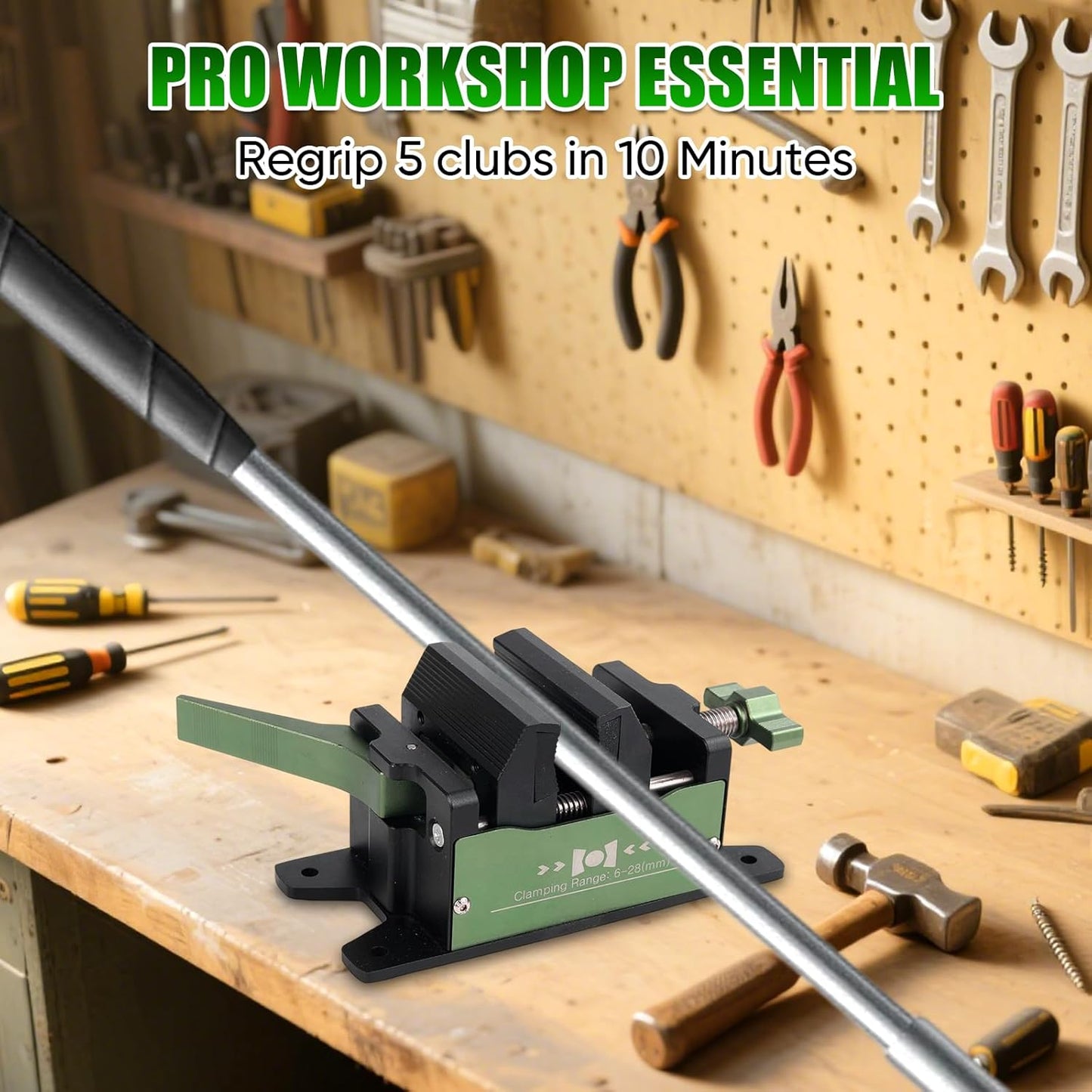 Golf Club Regripping Pro Kit Aluminum Vise Clamp Quick Release Golf Shaft Vice Clamp Home Vise Clamp Golf Grip Removal Tool