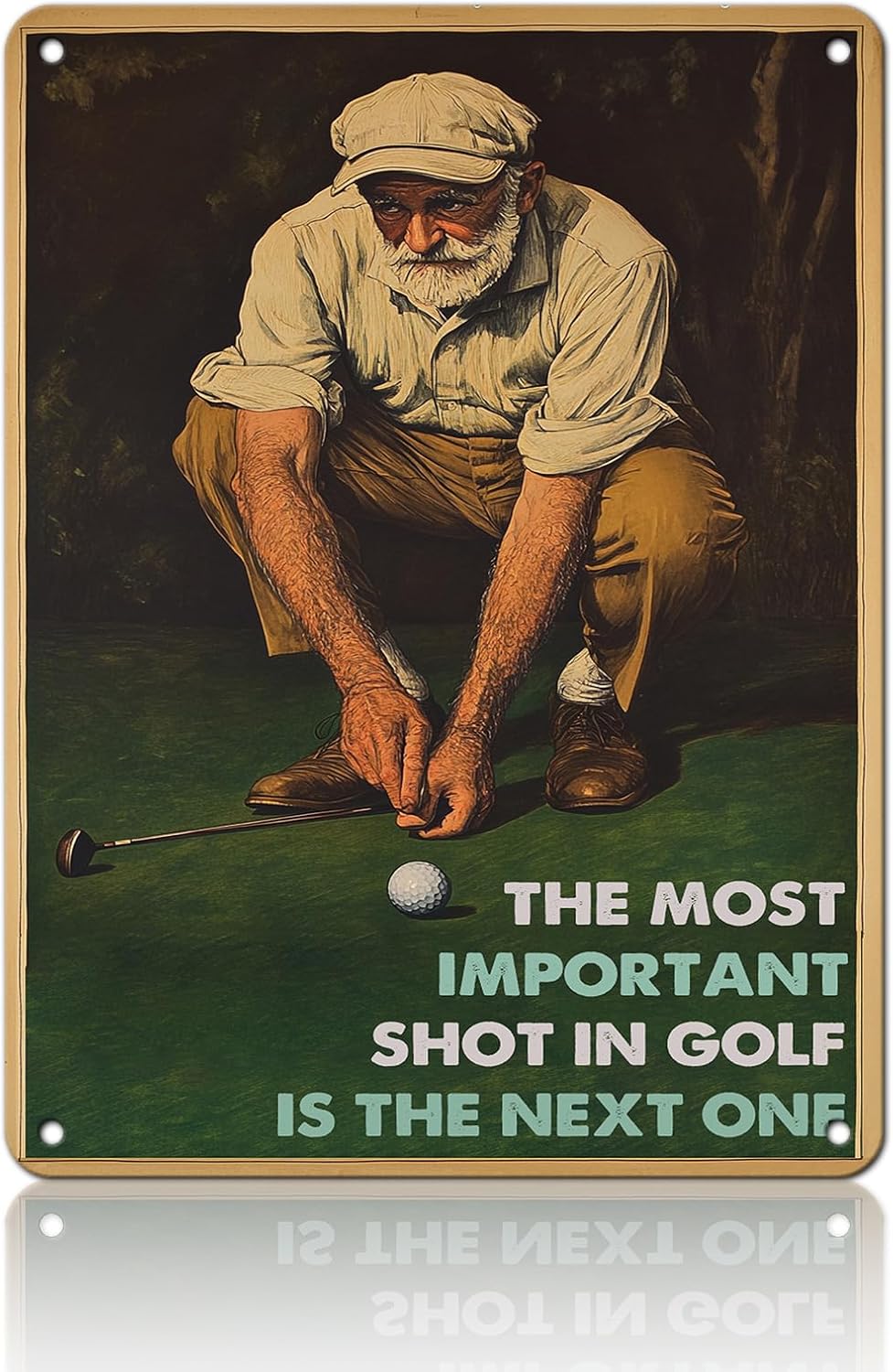 Golf Vintage Metal Tin Sign The Most Important Shot in Golf for Home Bar Club Coffee shop Man Cave Wall Decor 12x16 Inch
