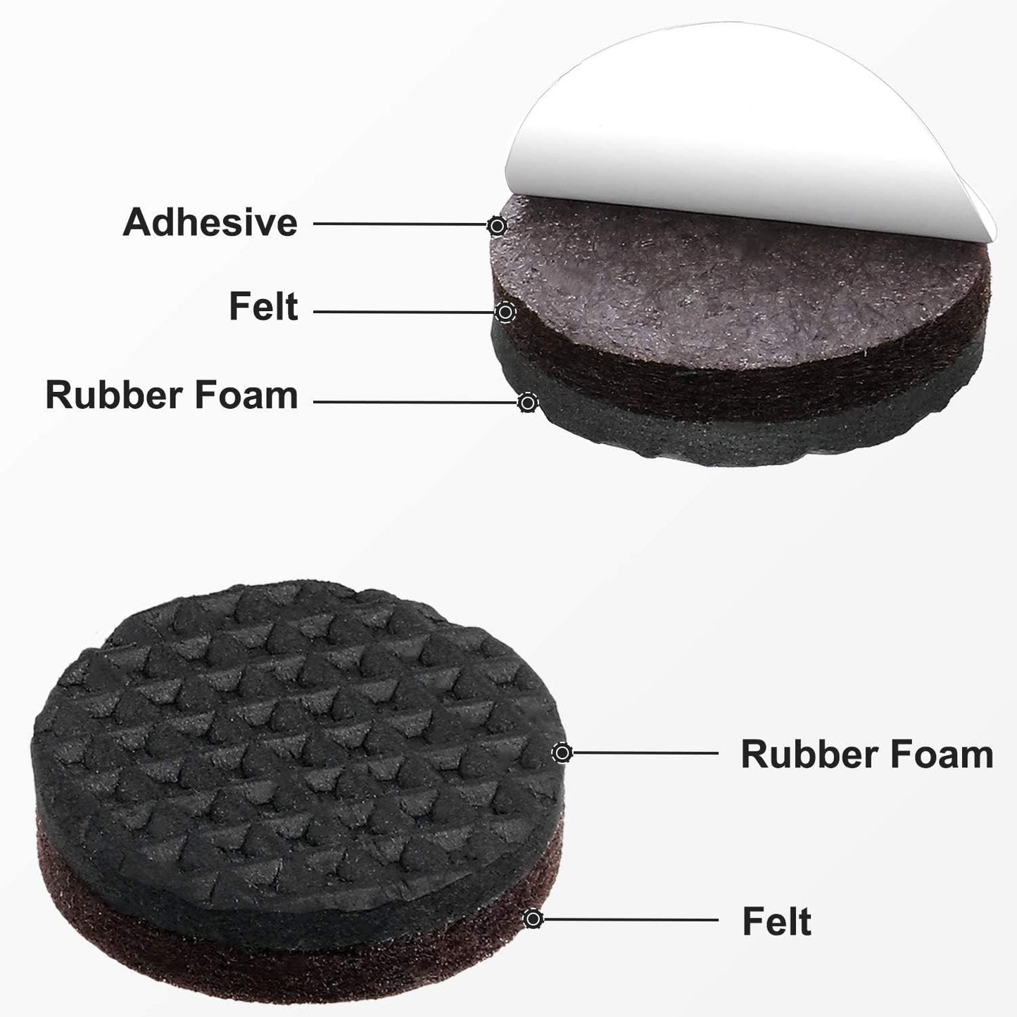 Yelanon Non Slip Furniture Pads -48 pcs(1+2+2)" Furniture Grippers, Non Skid for Furniture Legs,Self Adhesive Rubber Feet Furniture Feet, Anti Slide Hardwood Floor Protector for Keep Couch Stoppers