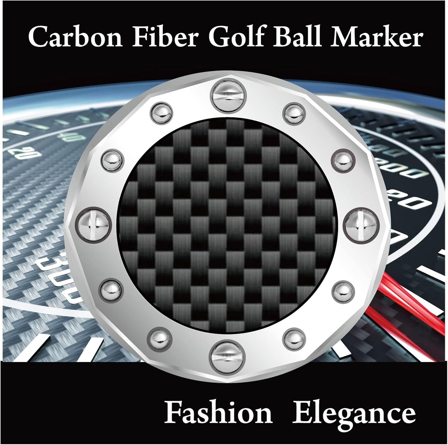 Golf Ball Marker with Carbon Fiber Ball Marker Bracelet, Golf Accessories, Golf Gifts, Golf Counter for Men Women