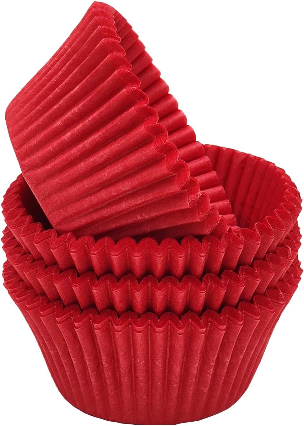 Premium Red Greaseproof Cupcake Liners Muffin Paper Baking Cups Standard Size, 100-Count