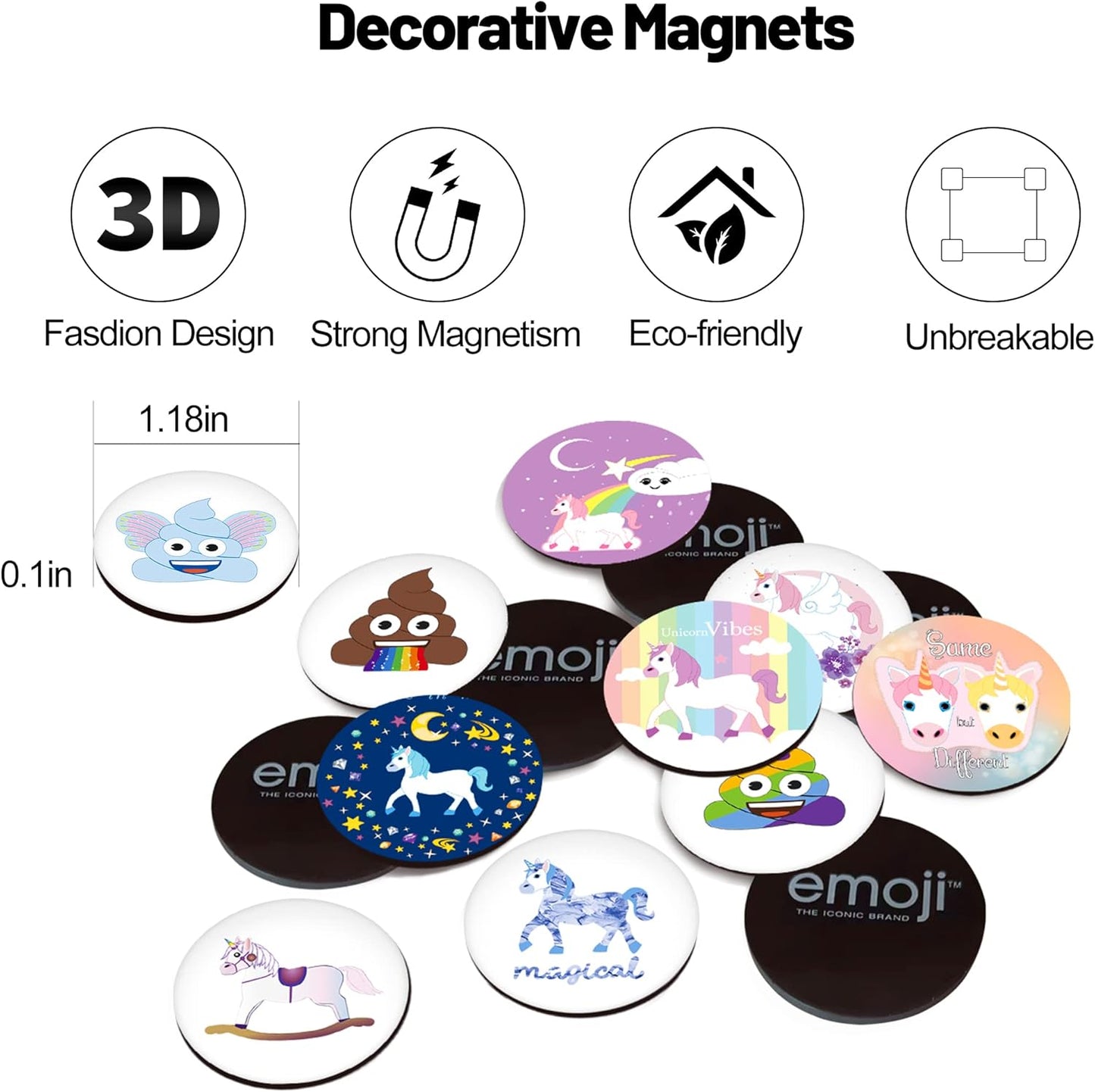 MORCART 28PCS Emoji Wonderland Magnets - Funny & Cute Fridge & Locker Decorative Magnets - Perfect for Office, Kitchen & Gifts