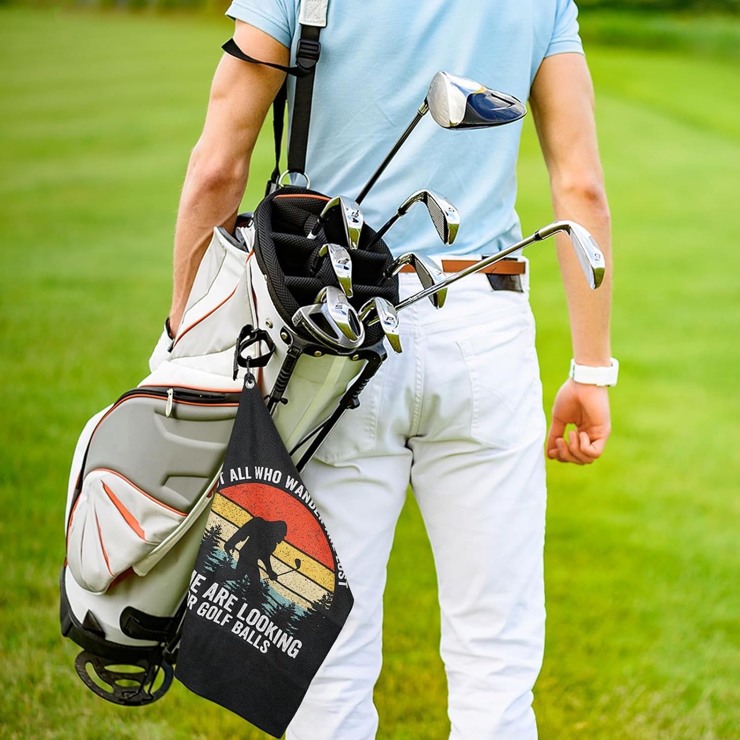 Bigfoot Golf Towel and Brush Set, Sasquatch Gifts for Men and Women Golf Towels Accessories for Golf Bag with Clip Funny Big Foot Club Cleaning Kit Golfers Dad Grandpa Husband Birthday Retirement Gift