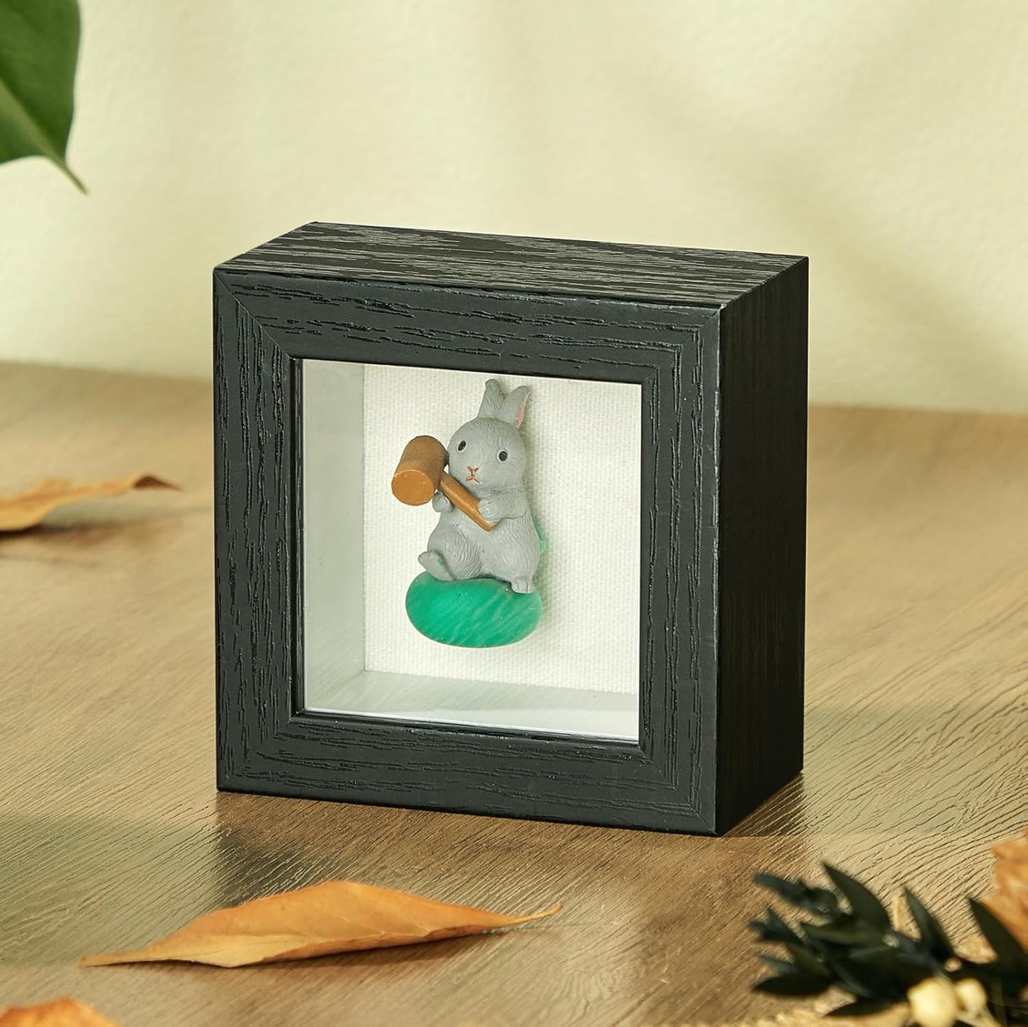 3x3 Mini Shadow Box Display Case Picture Frame with Soft Linen Back,Small Deep Black Shadow Box 3x3 for Flowers Medal Display Case Jersey pet Graduation Memorabilia Baby Ltems Crafts Photos
