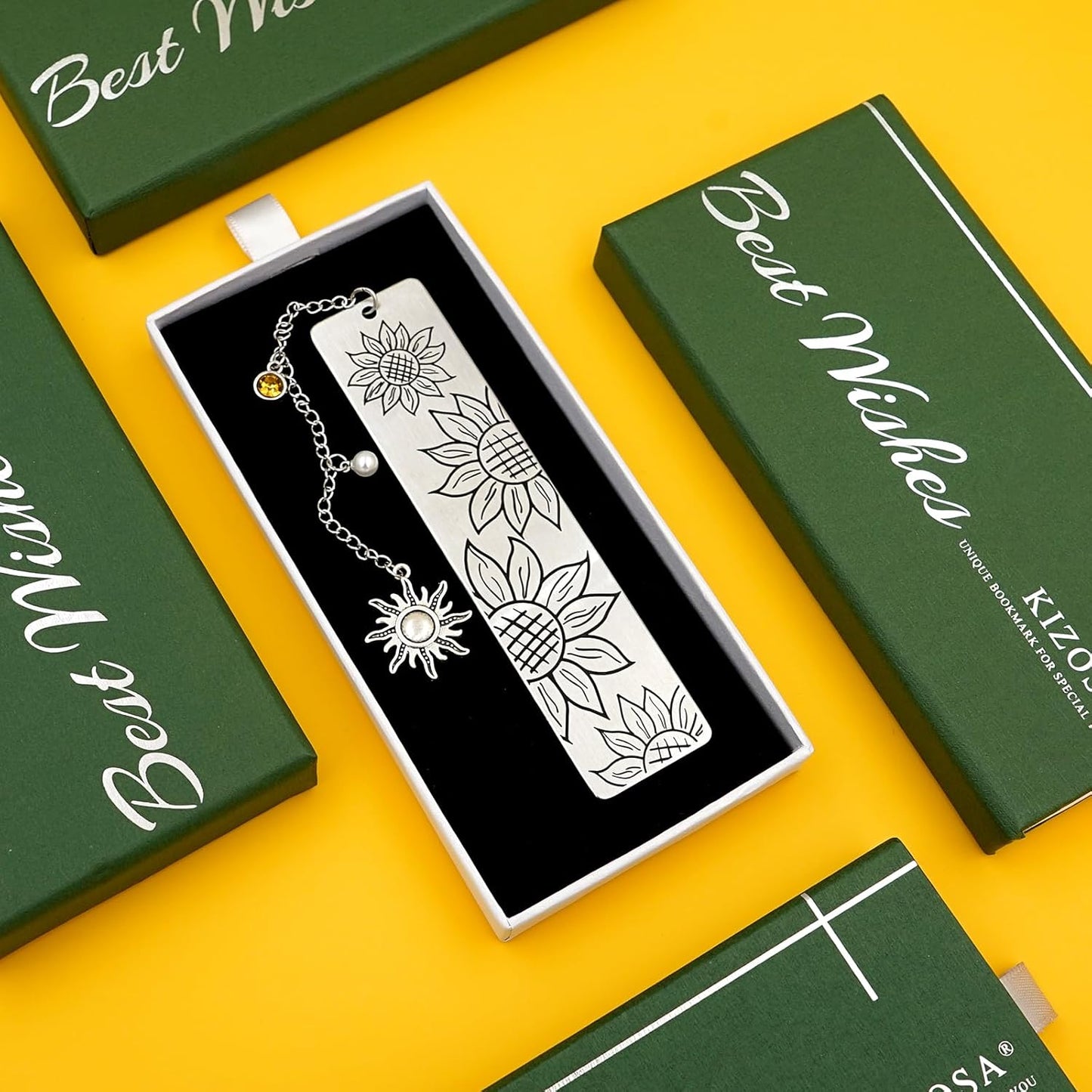 Metal Bookmark Gifts for Women Men,Book Marks for Reading,Bible Bookmarks,Friends Teacher Birthday Valentines Mothers Fathers Day Christmas Book Lovers Gift (03-Sunflower Bookmark)