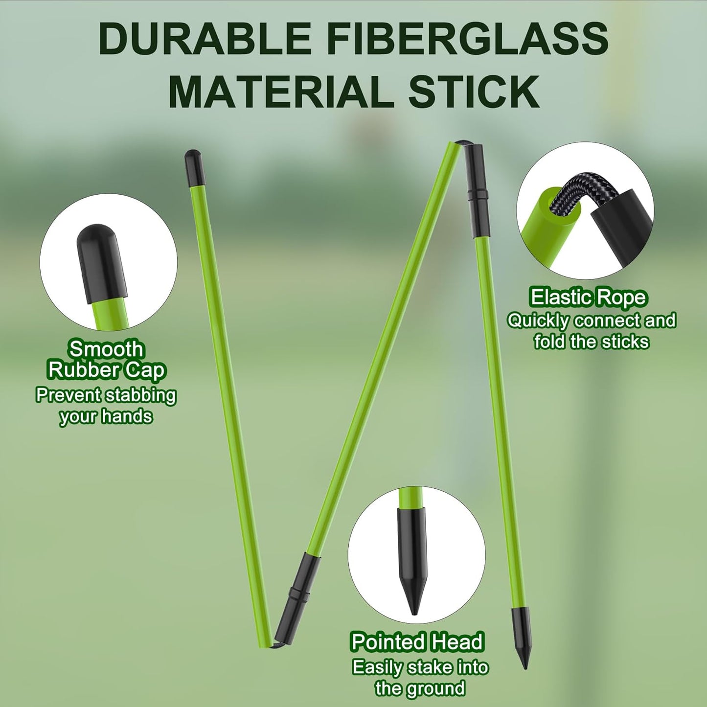 Kulamait 2 Pack Golf Alignment Sticks,Collapsible Golf Alignment Rods 48" Golf Practice Sticks Golf Training Aid for Aiming,Putting,Golf Training Sticks with Clear Tube Case