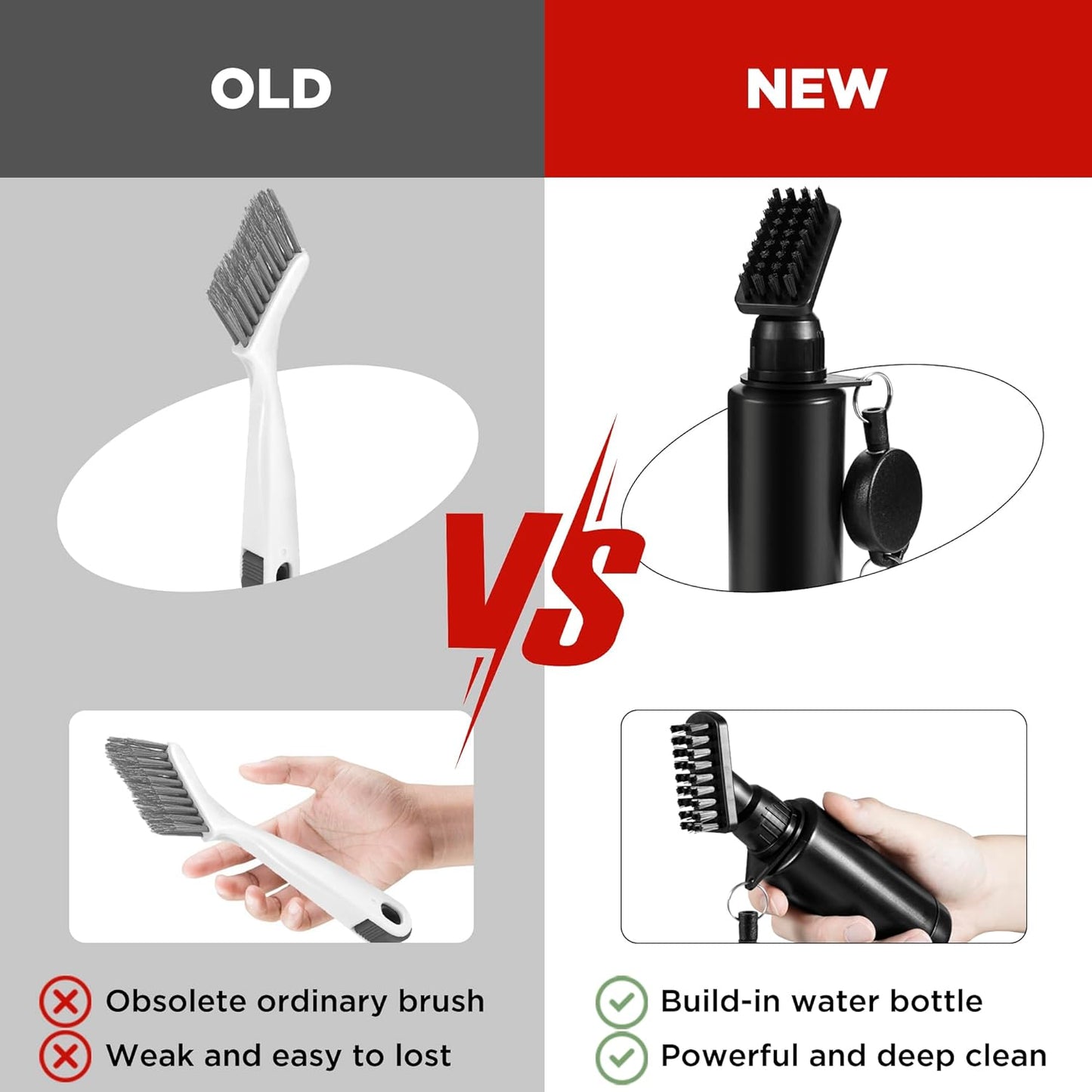 Yoport® Golf Club Brush and Club Groove Cleaner 2 Ft Retractable Zip-line Aluminum Carabiner, Lightweight and Stylish, Ergonomic Design, Easily Attaches to Golf Bag