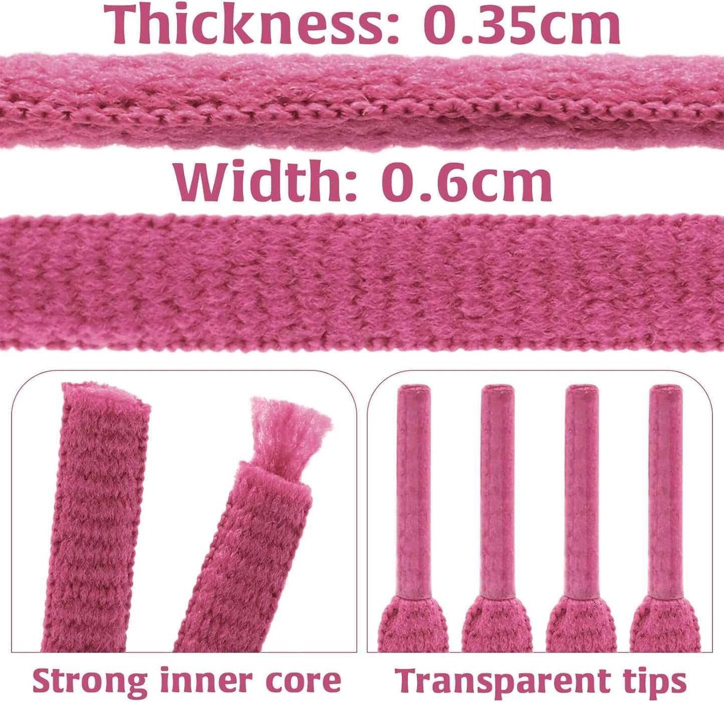 DELELE 2Pair Oval Shoes laces 42 Colors Half Round 1/4" Athletic ShoeLaces for Sport/Running Shoes Shoe Strings