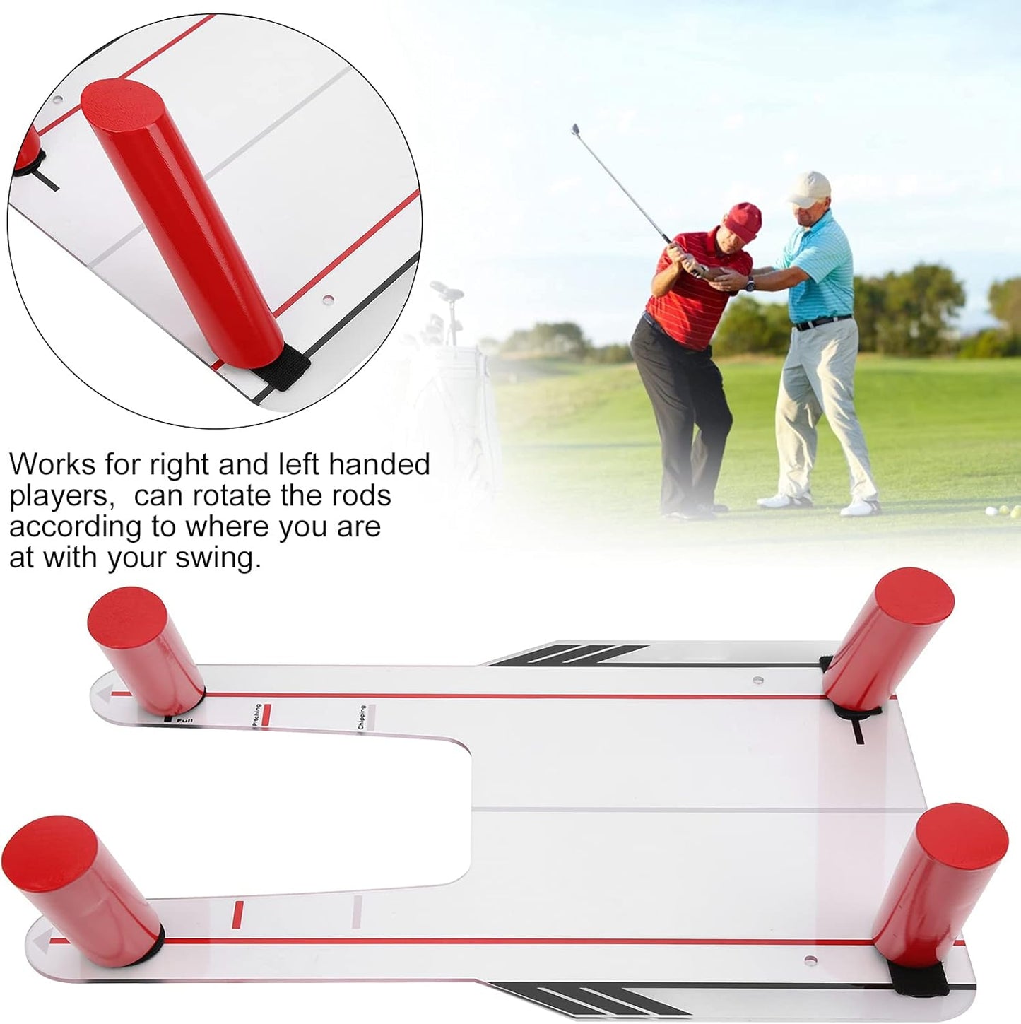Golf Putting Alignment Mirror, PC Portable Swing Training Aids, Practice Putting Trainer for Beginners