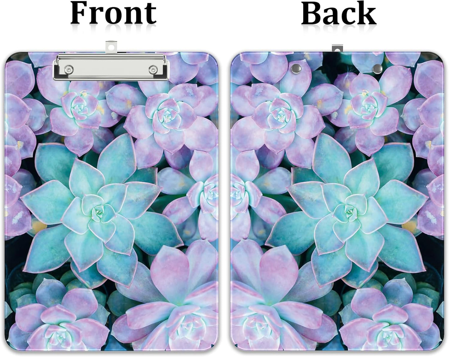 Rimilak Plastic Clipboards with Metal Clip, A4 Letter Size 9 x 12.5 in, Office Decorative for Students Women Men and Kids, Cute Custom Pattern, Plants