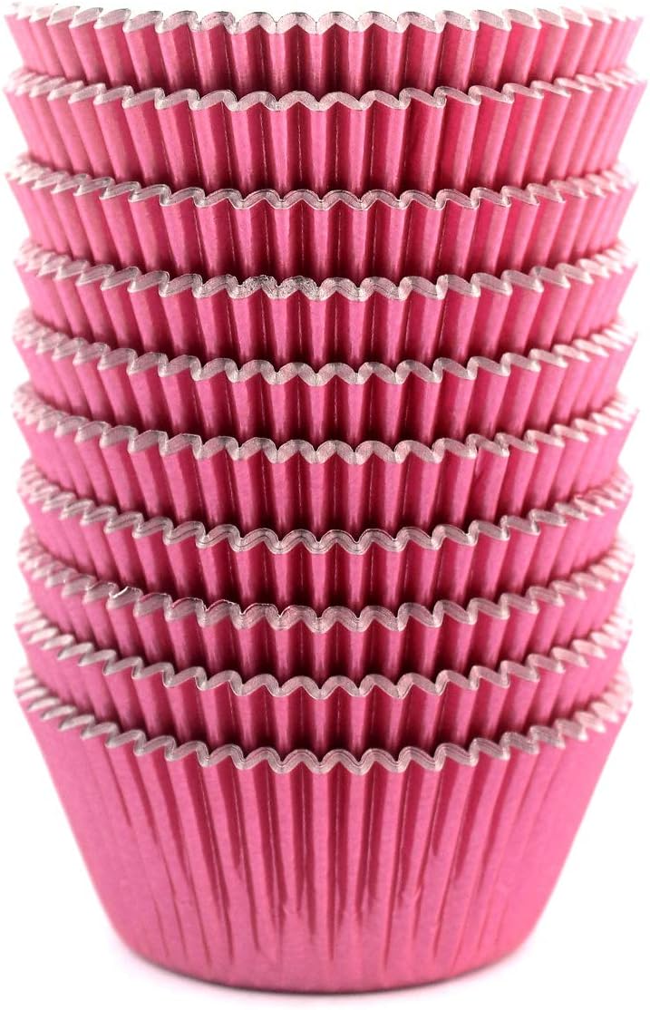 Eoonfirst Pink Foil Cupcake Case Liners Valentine's Day Baking Muffin Paper Cups 200 Pcs