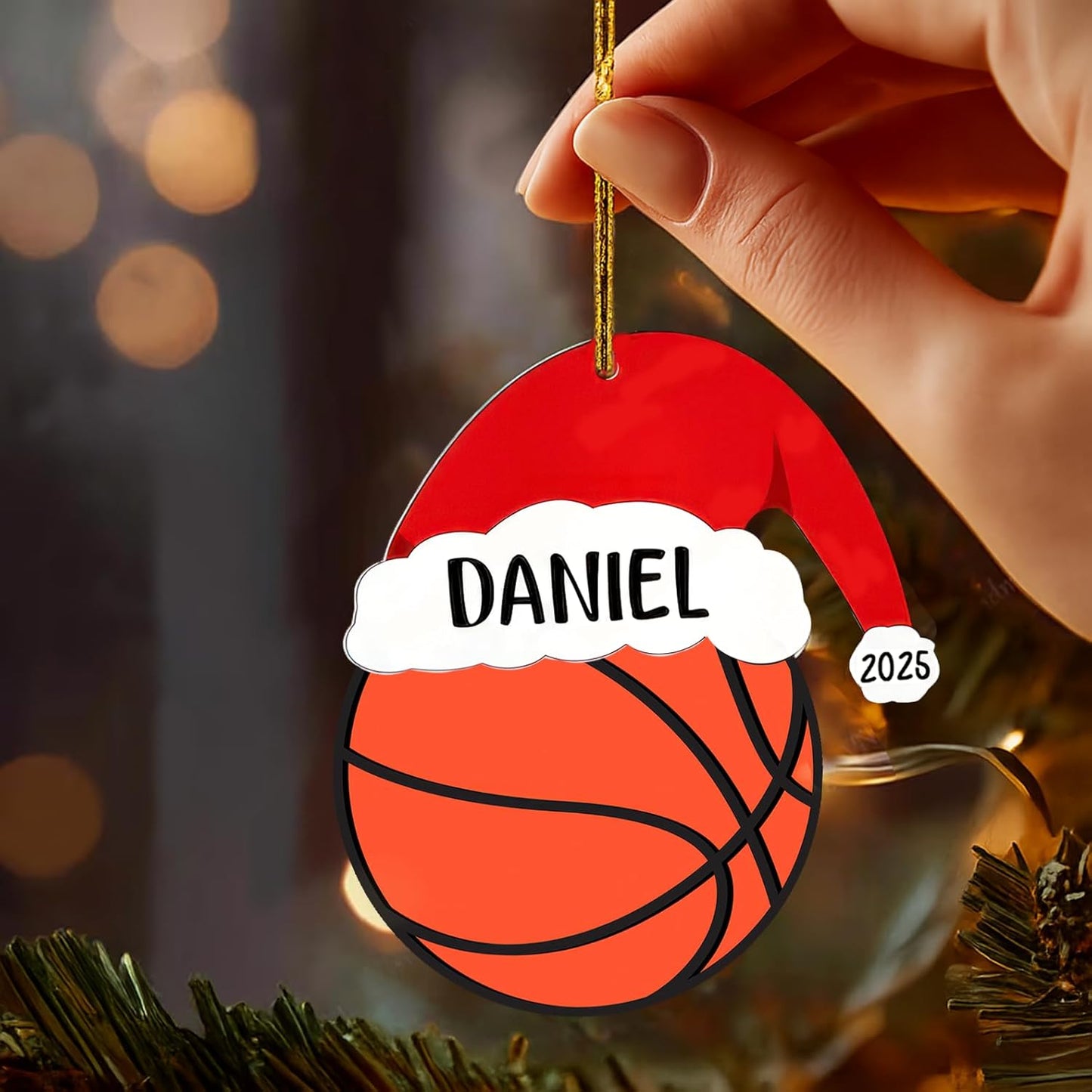 Personalized Basketball Christmas Ornament 2025, Basketball Ornaments for Christmas Tree, Team Ornament, Custom Coach Gifts, Hanging Decor, Gifts for Sports Lovers Boys, Xmas Gift 2025