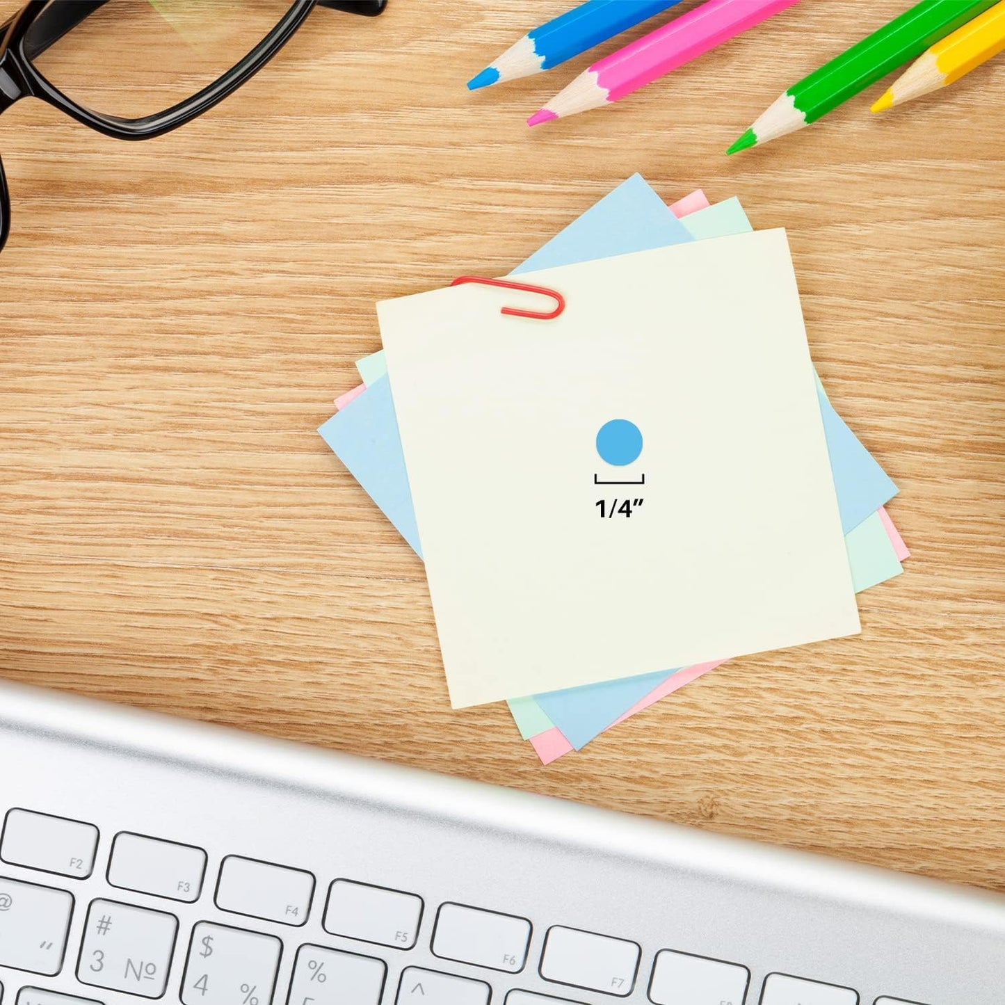 ChromaLabel 1/4 Inch Circle Sticker Labels, High Visibility Permanent Sticker Dots, Round Color Coding Labels - 1000 Sticky Dots per Roll, Light Blue Stickers