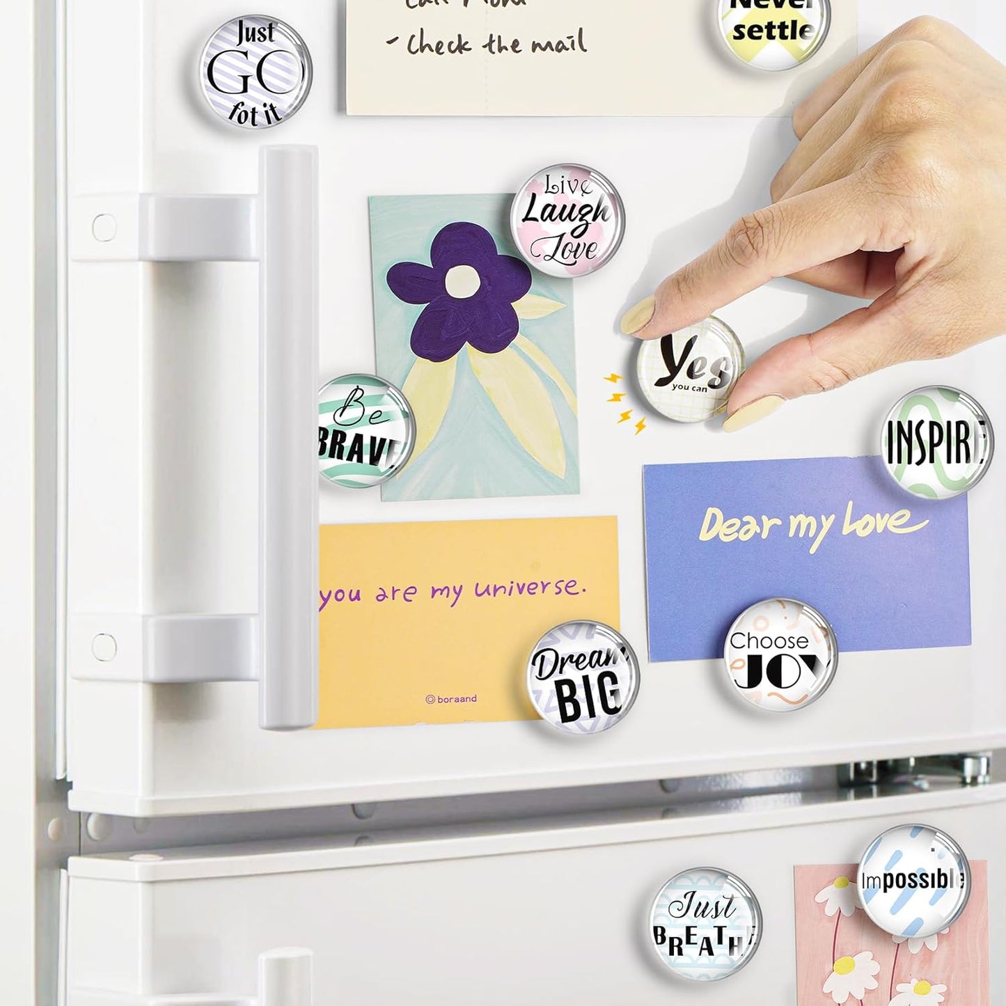 FINDMAG 12 Pack Strong Refrigerator Magnets, Glass Fridge Magnets, Cute Fridge Magnet Sticker, Small Magnets for Whiteboard, Classroom, Kitchen, Office, Home, Cabinet and Photos