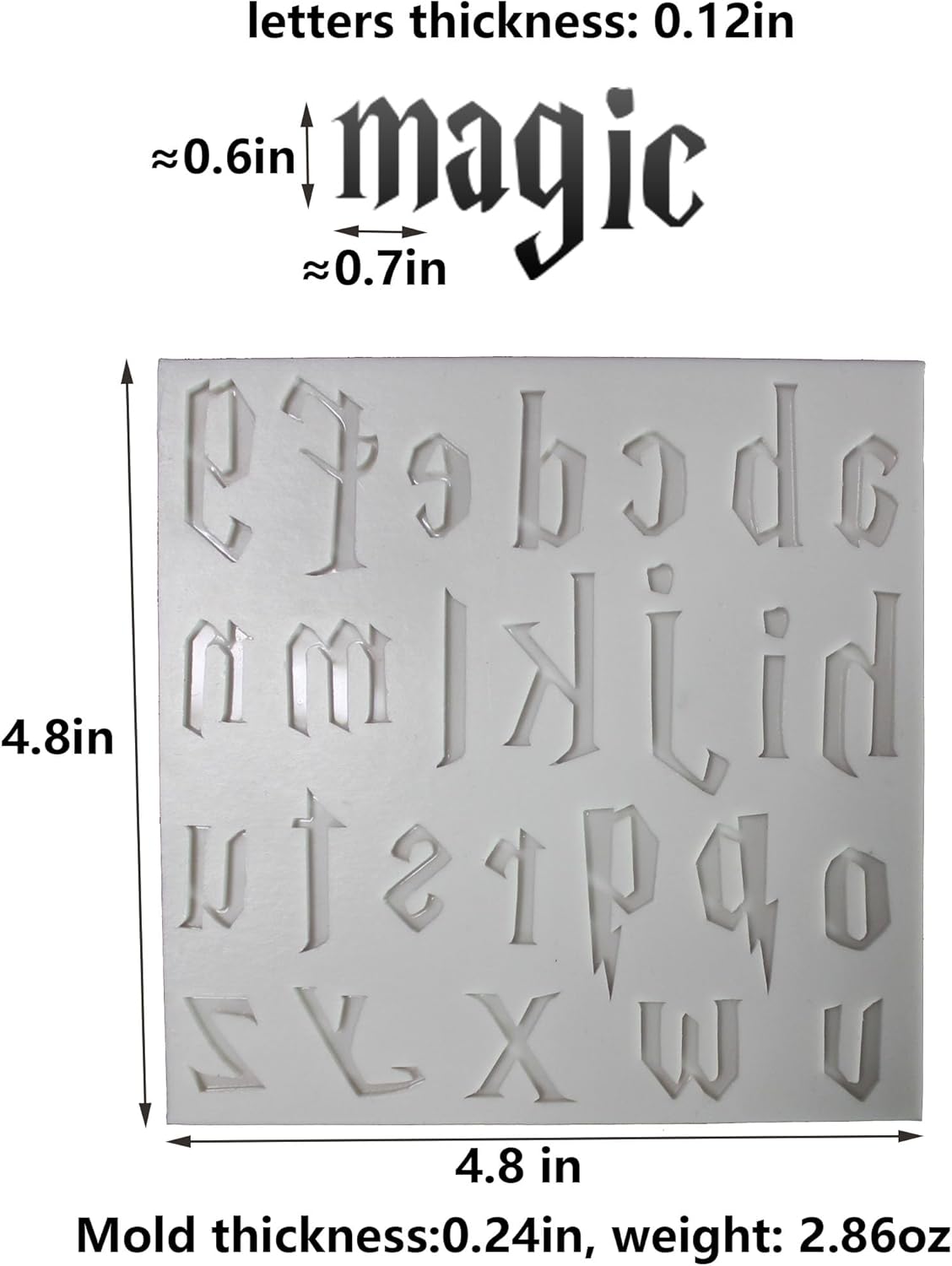 3-Piece Silicone Mold Set for Magical Lightning Shaped Letters and Numbers - Ideal for Fondant Cakes, Chocolate, Resin Crafts, Gumpaste, DIY Crafts Creation