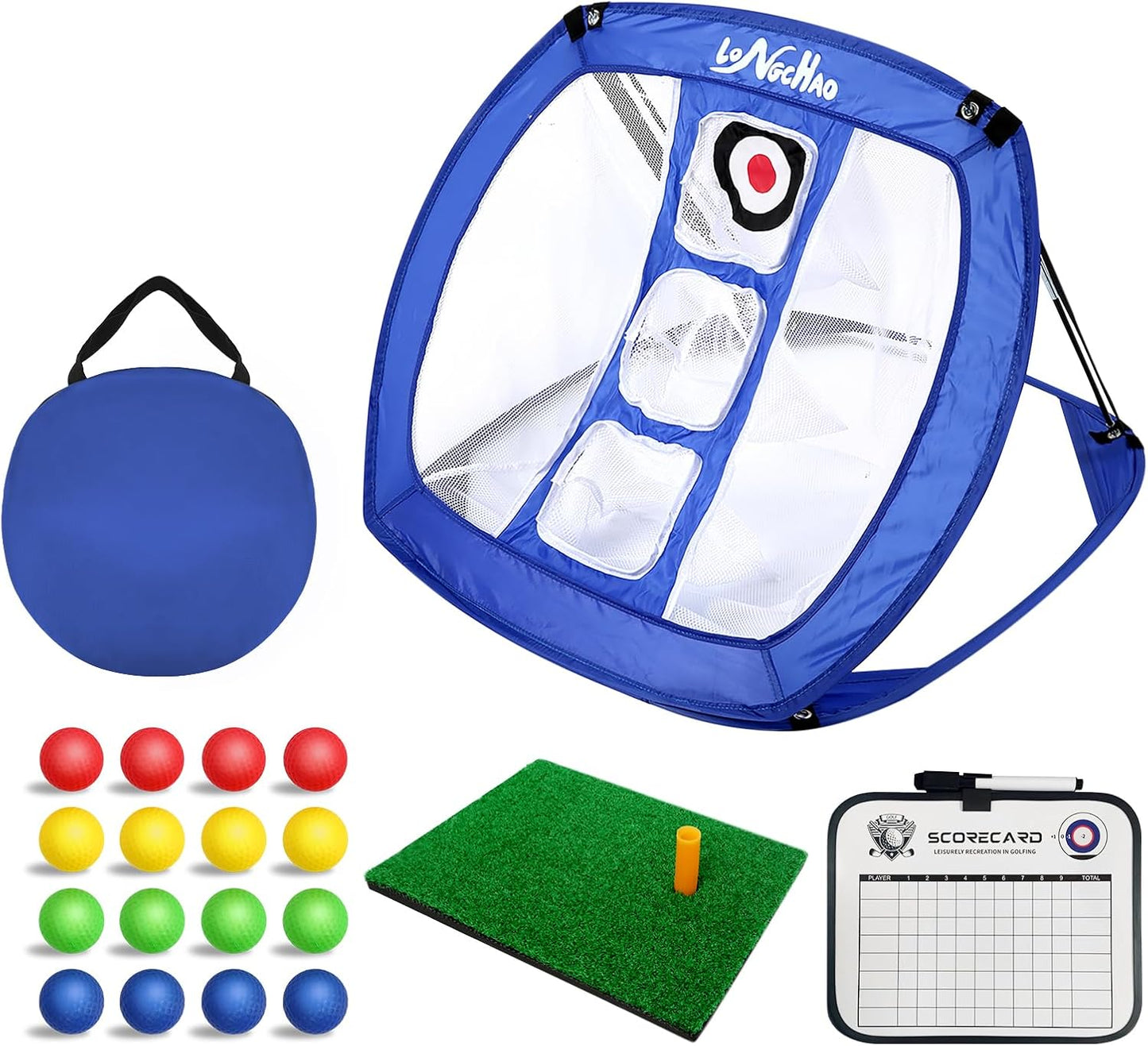 Golf Chipping Net Pop Up - Backyard/Indoor Practice Net with Hitting Mat, Ideal for Short Game & Accuracy Practice