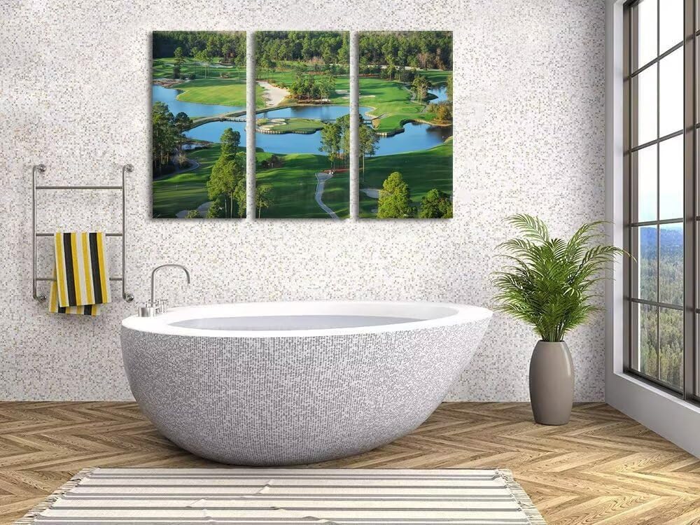 King's North Golf Course Wall Art for Living Room Bedroom Home Decorations Myrtle Beach National Golf Club Pictures Posters Canvas Prints Modern Artwork Framed Ready to Hang(20''W x 40''H x3)