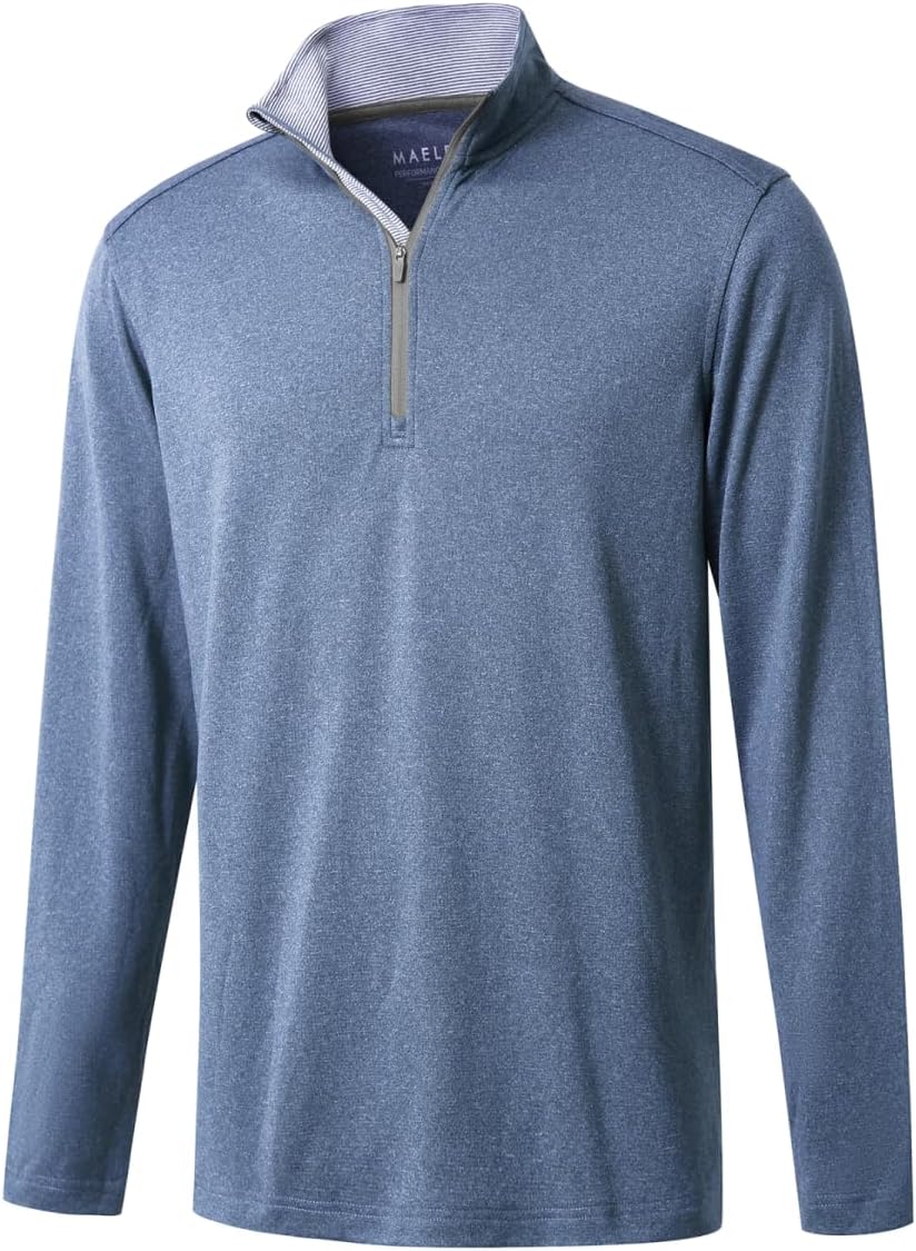 M MAELREG Quarter Zip Golf Pullover Men Dry Fit Long Sleeve Performance Wicking Mock Neck 1/4 Zip Pullover Mens Sweatshirt
