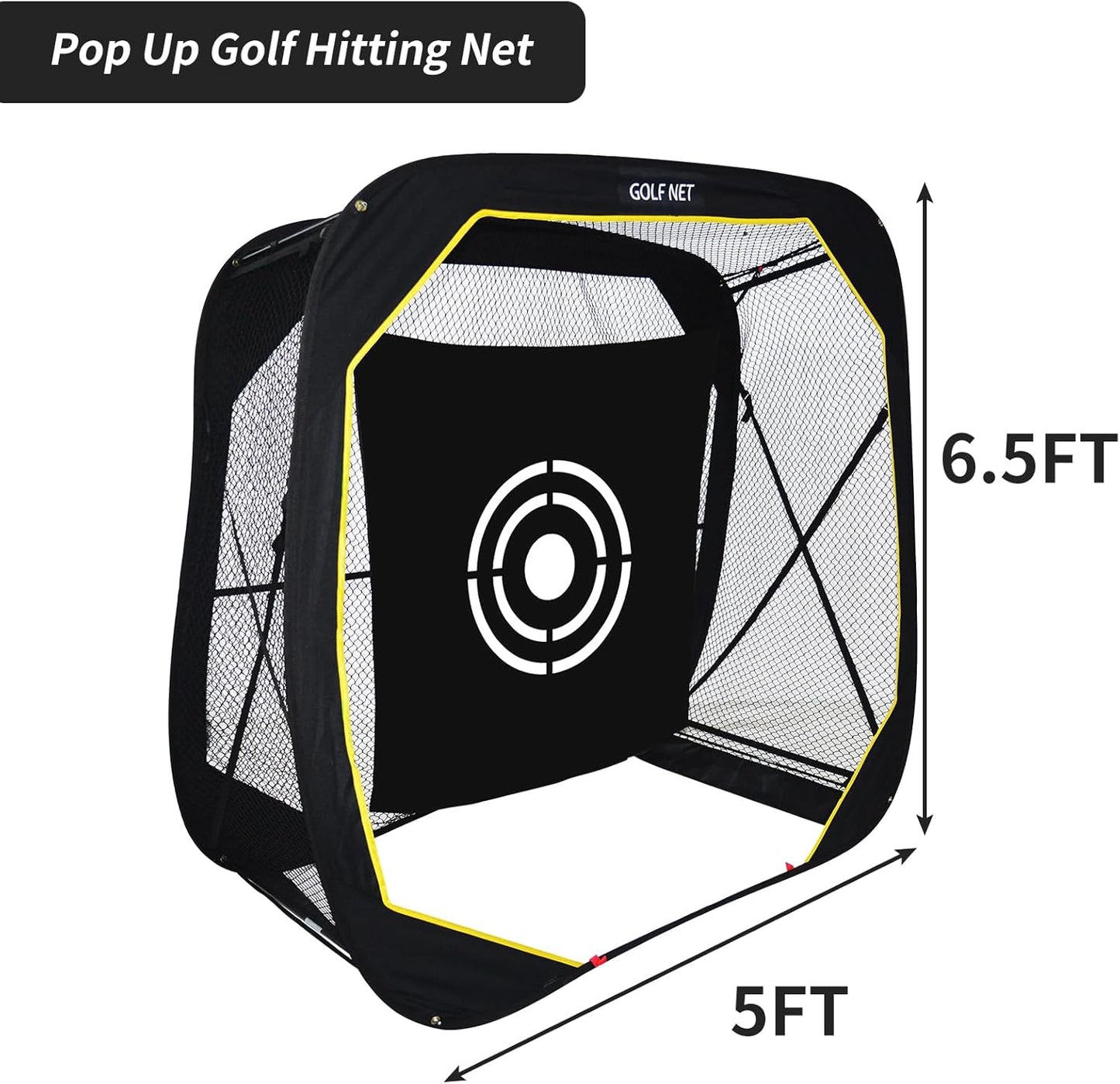 Golf Practice Net: 6x6x3ft Pop Up Portable for Backyard Training Garage Use Youth Men Women Driving Range Gift