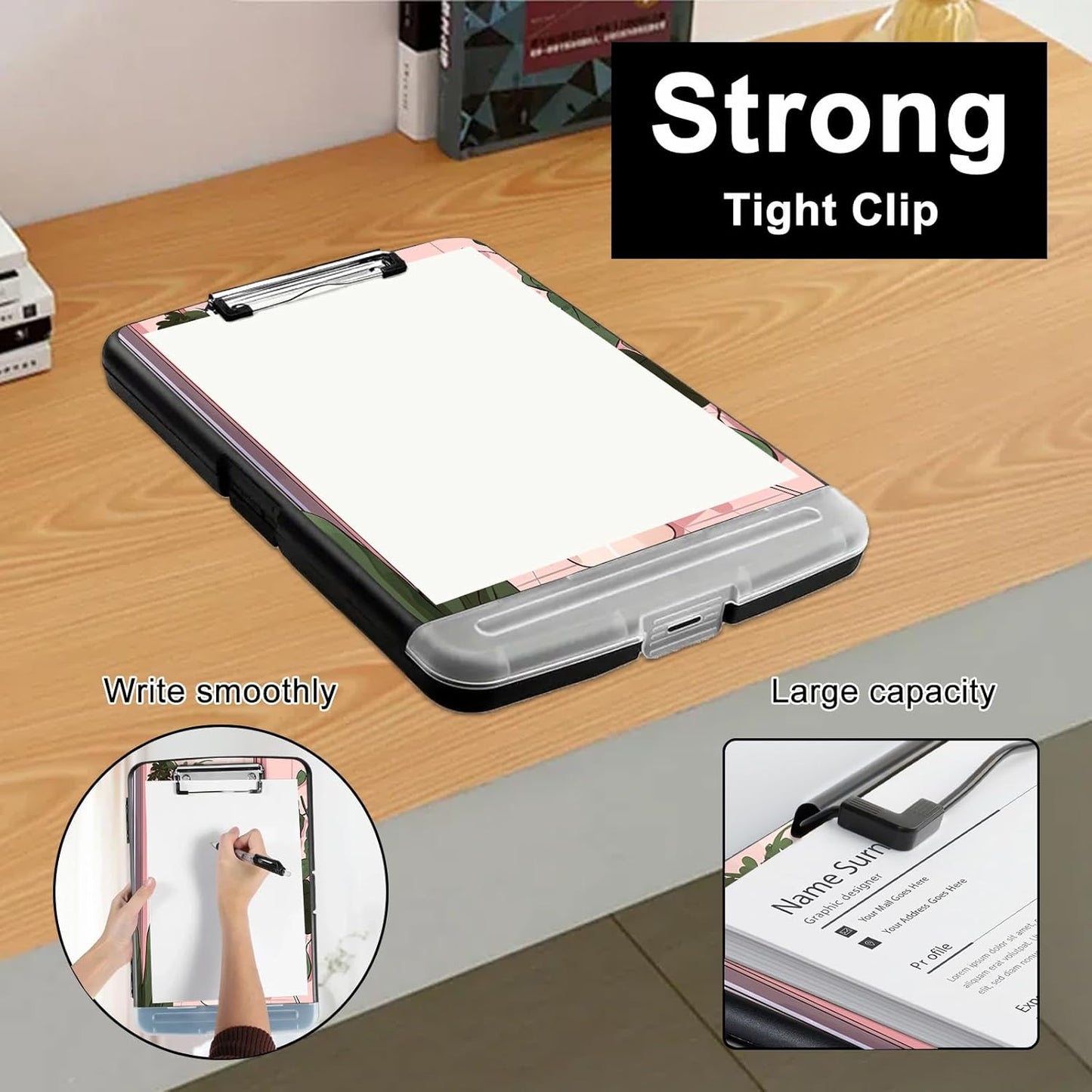 Clipboard with Storage - Large Capacity,Nursing Clipboard with Pen Holder,Heavy Duty,Plastic Side-Opening Folder for Teacher,Nurse - Black Cat on Toilet