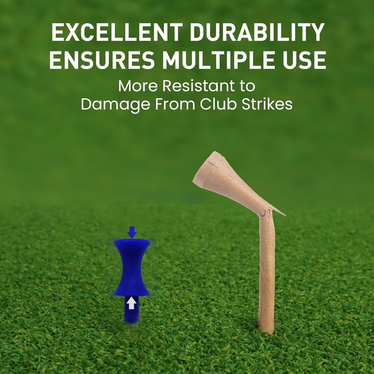 FINGER TEN Plastic Golf Castle Tees Step Down Unbreakable Mixed or Same Height Value 100 Count, 2 3/4, 2 1/4, 2, 1 3/4, 1 1/2 Inch Length Colorful for Practice