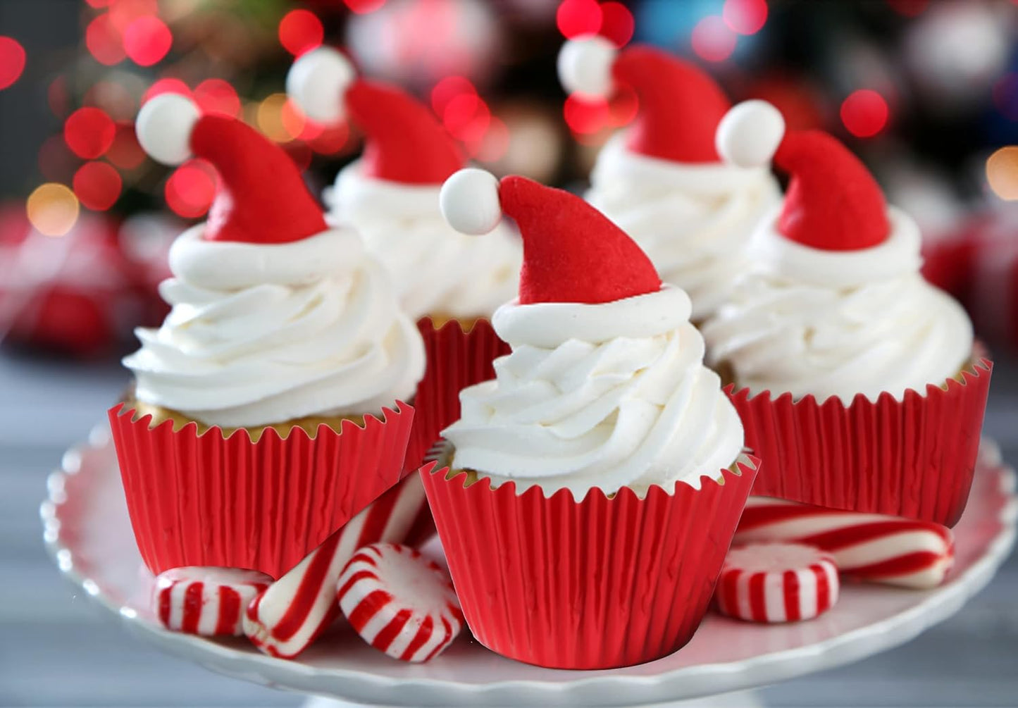 Red-Foil Cupcake Liners Standard Baking Cupscake For Wedding Baby shower Birthday Party(Pack of 100) …