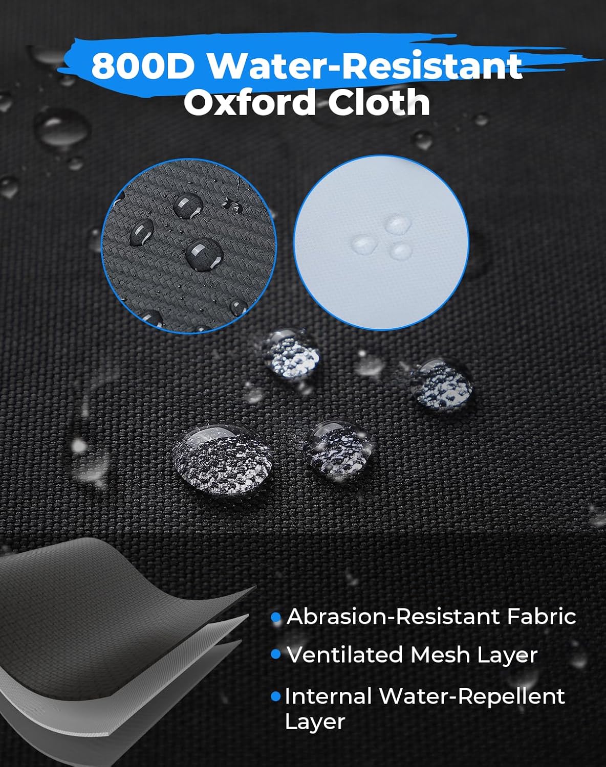 KEMIMOTO Universal Golf Cart Shopping Storage Bag for 2+2 Passengers Golf Cart, Compatible with Club Car, EZGO, Drive, and Kandi Electric Carts, Black