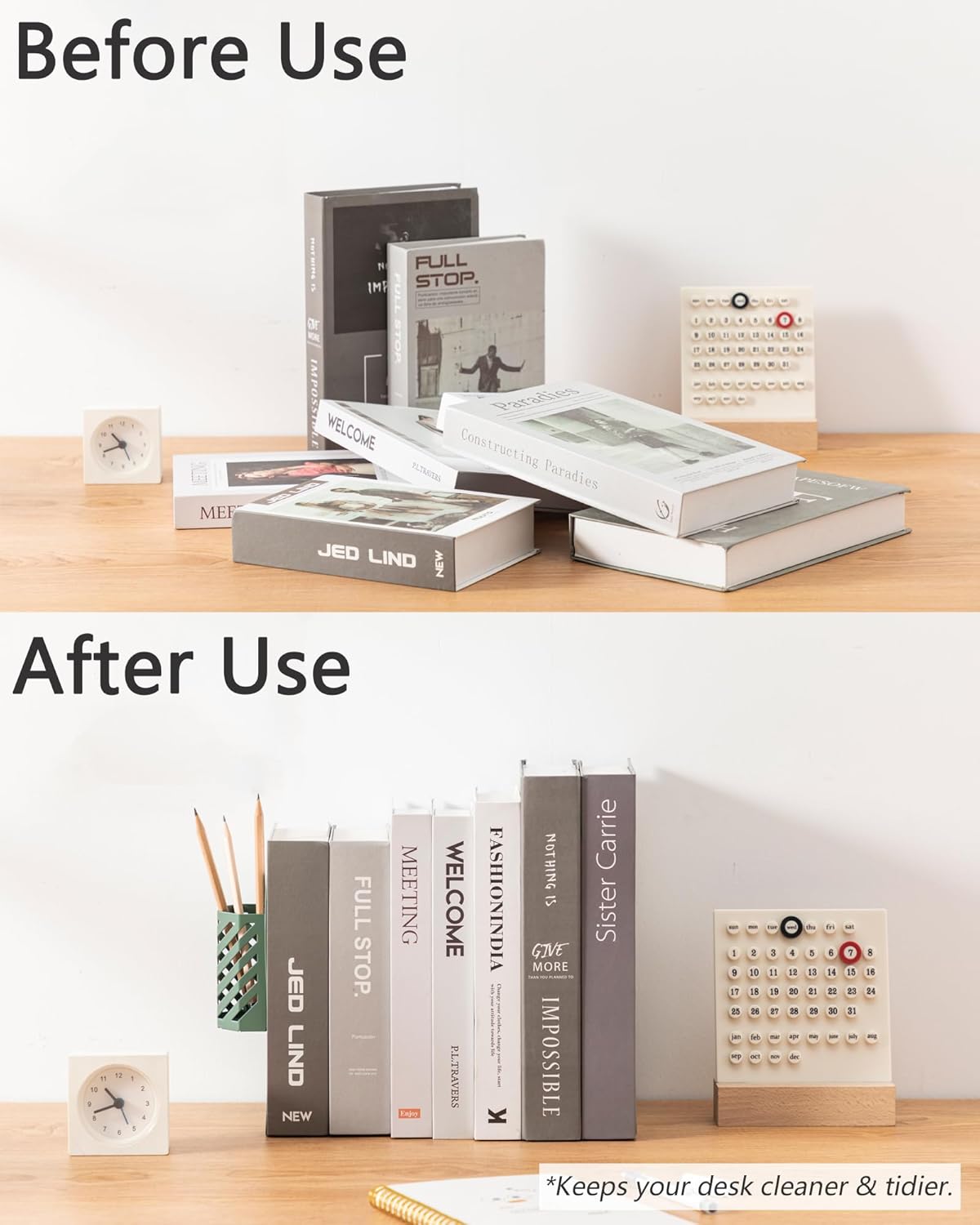 Kingsmile Book Ends, Adjustable Bookends for Shelves, Metal Bookends for Heavy Books, Book Stopper Organzier with Pen Holder for Desk, Kids Room, Office, Classroom, Library, Study Room.(Green)