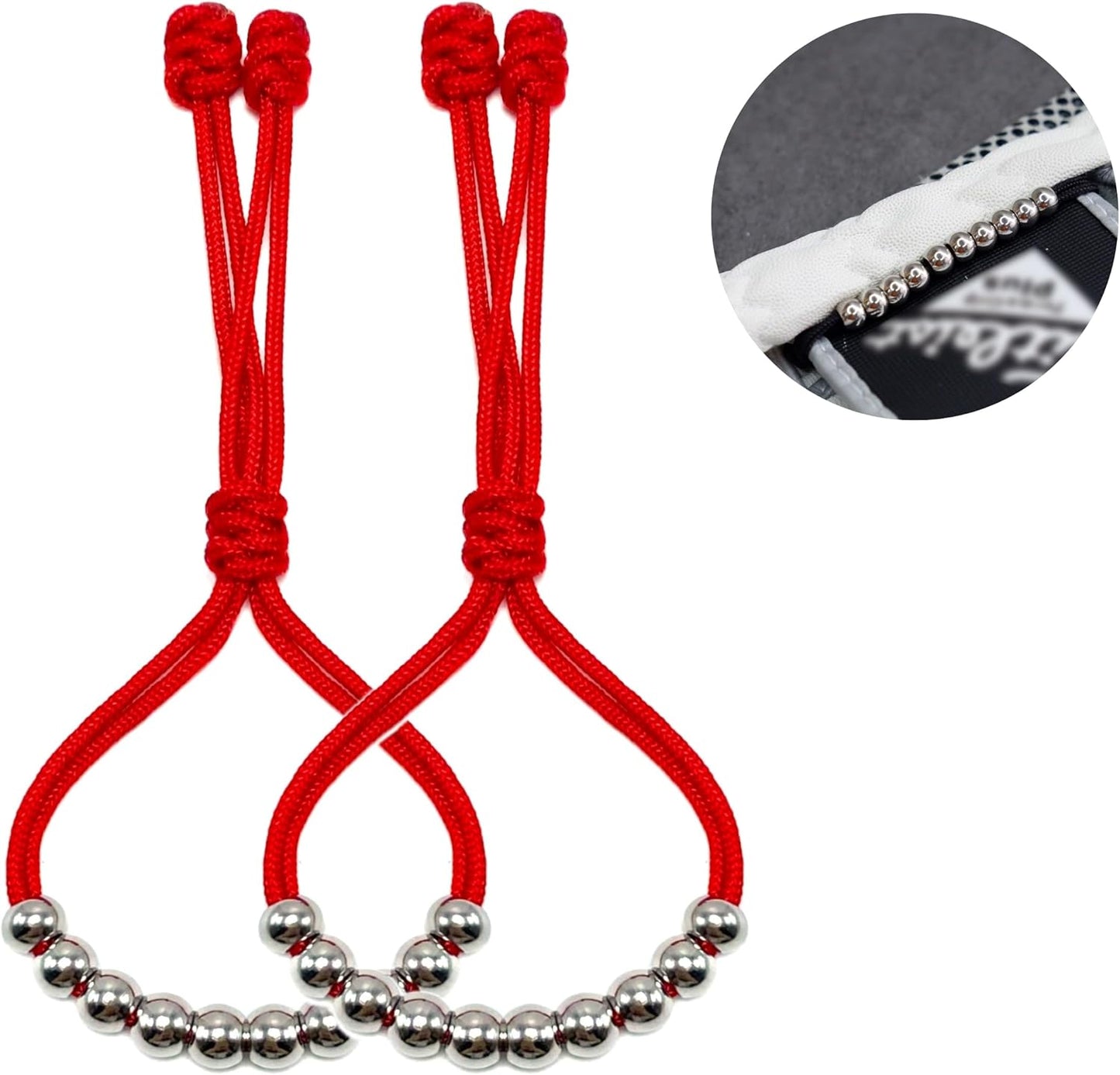 LAMIBEE Pack of 2 Golf Glove Bead Stroke Counter, 10 Stainless Steel Beads Score Counter for Gloves, Stroke Count Resizable Easy to Adjust Golf Round Scoring Tracker Accessory