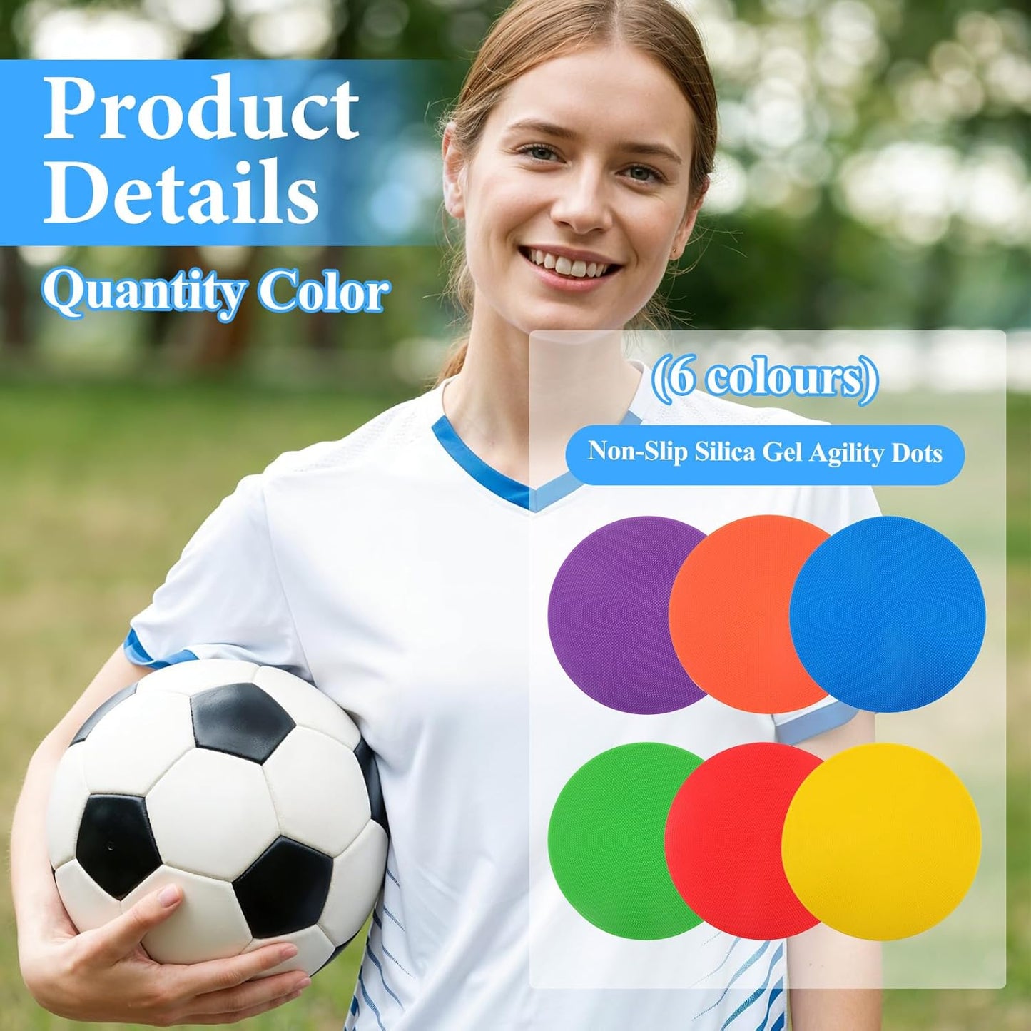 MAQUITA 18 Pcs 9inch Spot Markers Flat Field Cones,Non Slip Spot Floor Dots for Soccer Basketball Baseball Sports Speed Agility Training