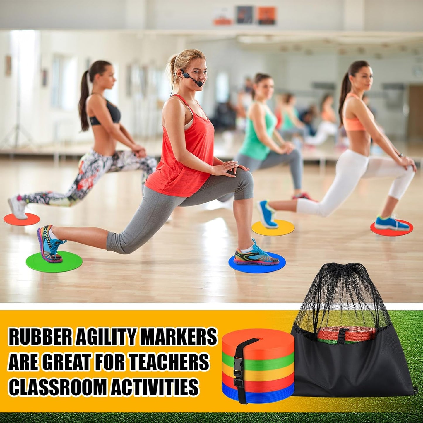 6 inch Flat Cones Spot Markers Non-Skid Floor Hole Soccer Cones Field Court Spot Markers Flat Discs Soccer Training Equipment for Football Sports Speed Agility Practice