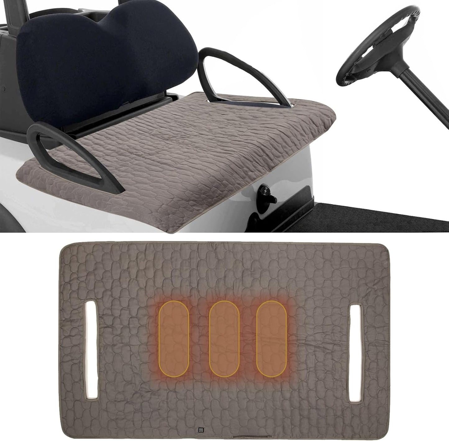TUYU Heated Golf Cart Seat Cover,Non-Slip Winter Golf Cart Seat Warmer Towel Blanket for 2-Person Seats Club Car, Golf Cart Accessories Gift for Men.52 * 32 inch. Keeps Warm and Clean