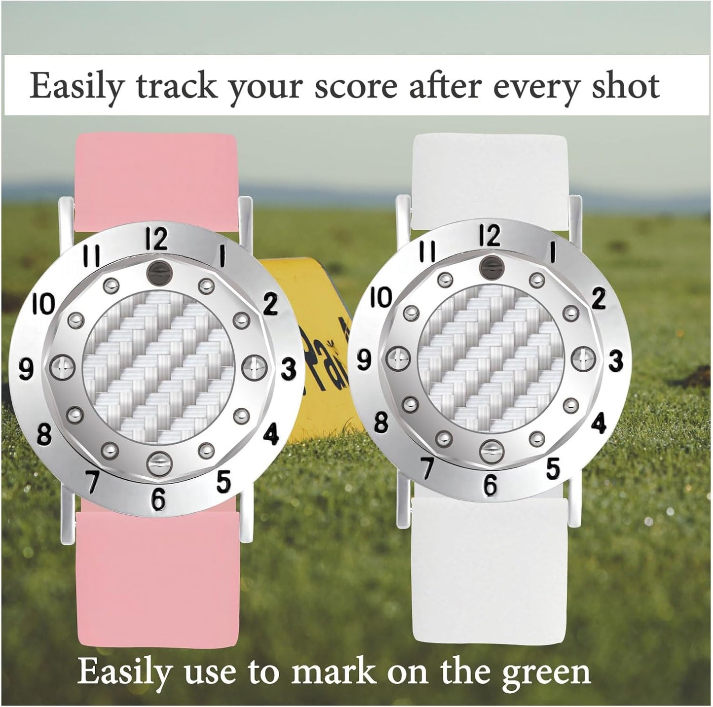 Golf Ball Marker with Carbon Fiber Ball Marker Bracelet, Golf Accessories, Golf Gifts, Golf Counter for Men Women