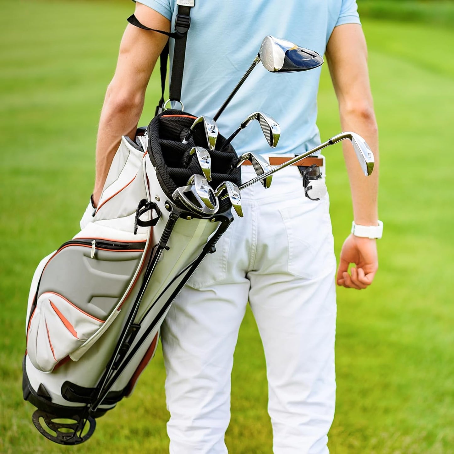 PATIKIL Golf Ball Holder, 2 Pcs Plastic Rotatable Foldable Hold 2 Balls Golf Clip Accessories for Ball Games Attachment on Waist Belt, Black