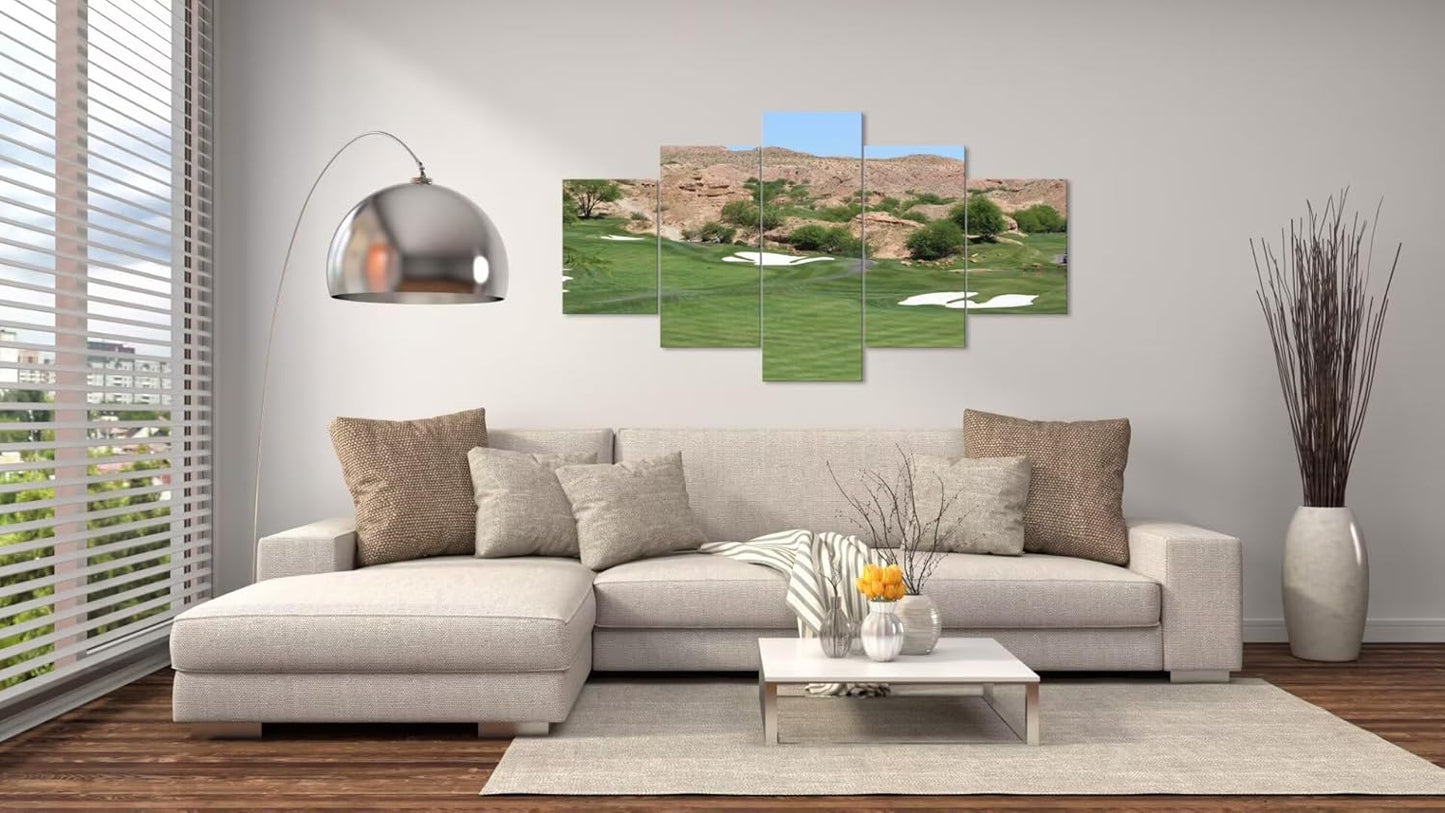 USA Canyons Golf Desert Wall Art for Office Living Room Bedroom Bathroom Wall Decorations Golf Pictures Posters Framed Artwork Canvas Prints Ready to Hang(60''W x 32''H)