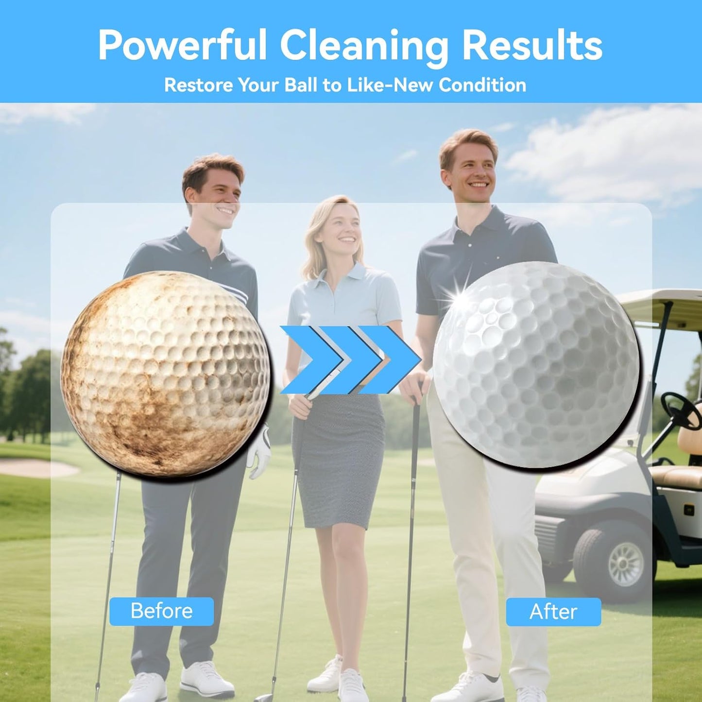 Portable Golf Ball Cleaner More Lightweight, Home Golf Ball Washer for Bag & Cart, with Replaceable Sponges, Clip-On Design, Premium Golf Accessories Gift