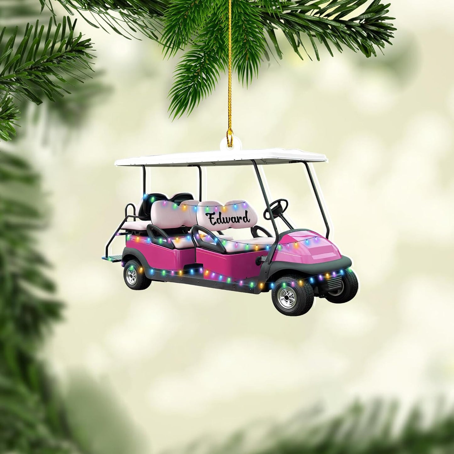 Personalized Golf Ornaments for Christmas Tree 2025 Custom Golf Christmas Ornament Golfing Bag Ornament Sports Golf Cart Ornaments Gift for Golfer Bag Golfing Lovers Hanging Decoration (G20)