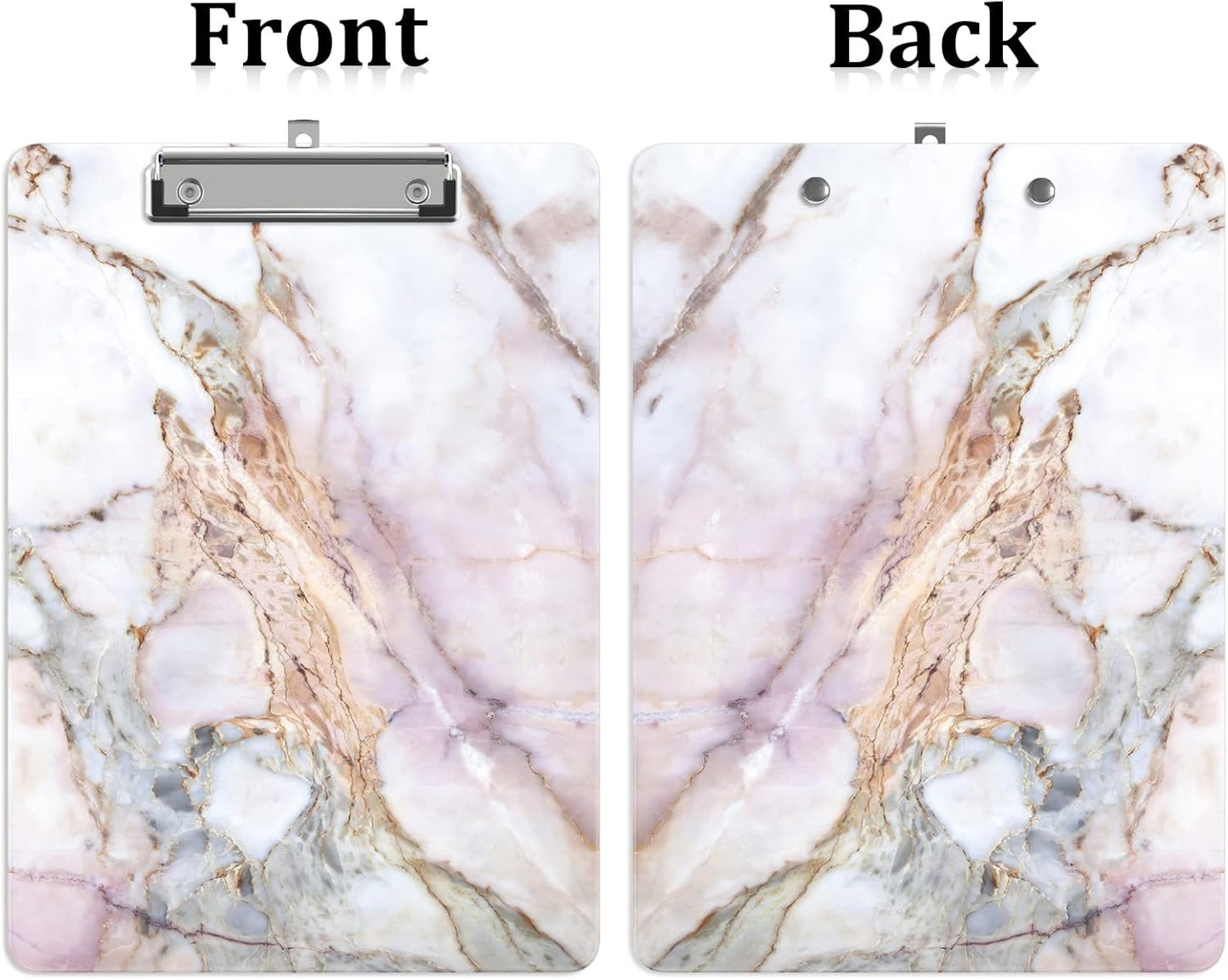 Plastic A4 Clipboards, Cute Clip Board Stardard Letter Size 9 x 12.5 in, Office Decorative for Students Women Men and Kids, Stone Texture