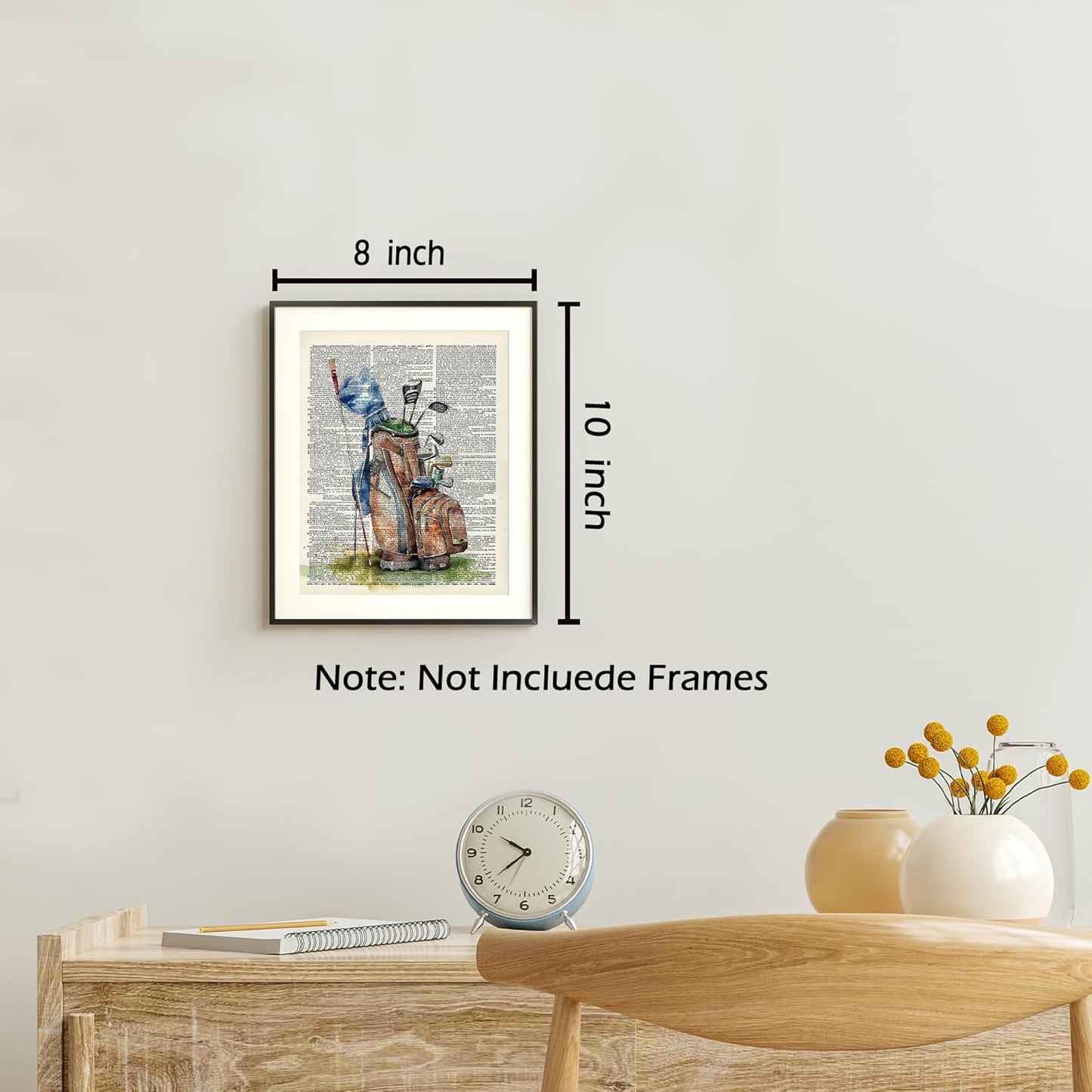 KSDUT Retro Golf Wall Decor Art Set of 4 - Vintage Artwork Poster Prints Gym Club Wall Decor Golf Gifts Wall Art for Office Games Sports Room Decorations - 8"x10" Unframed