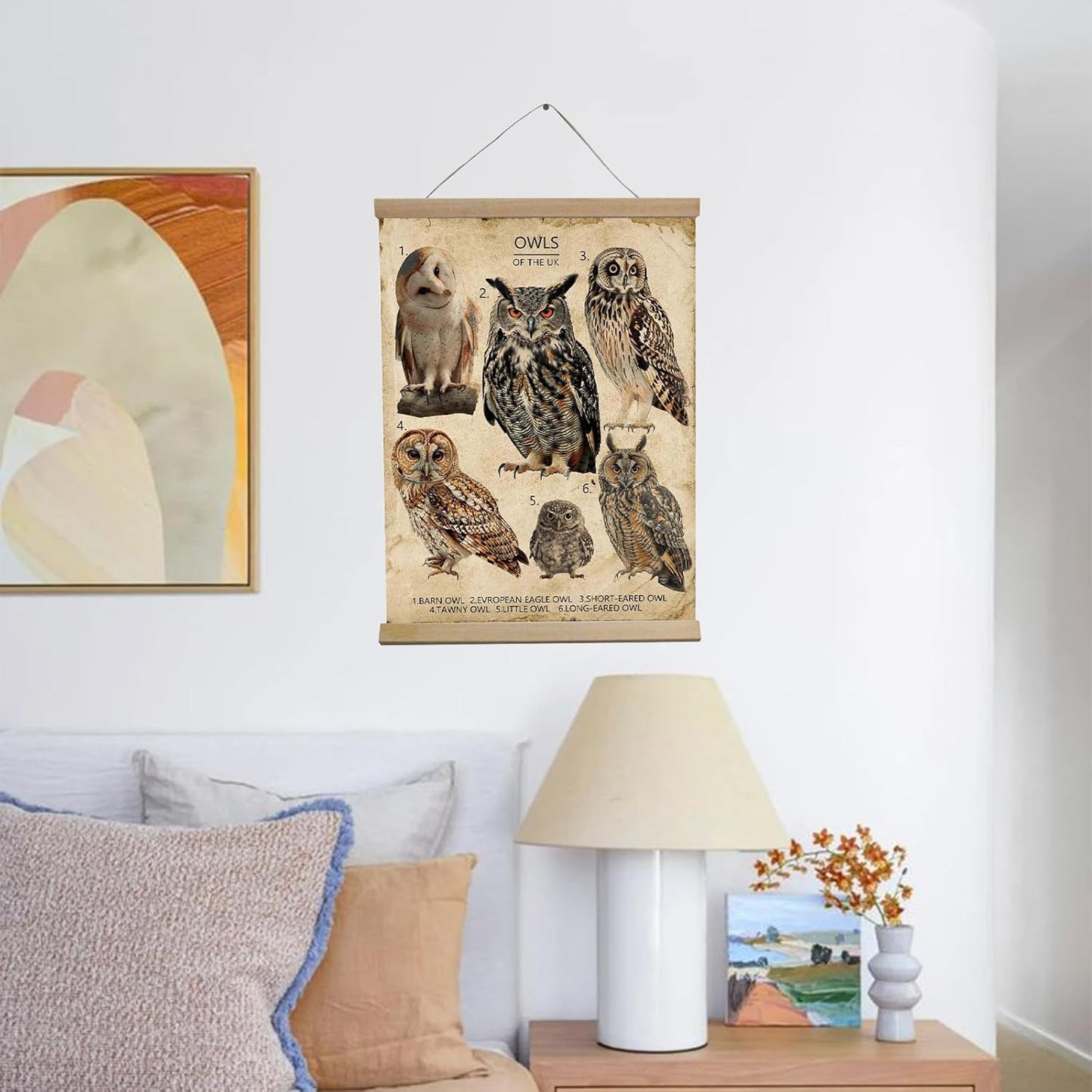 Owl Decor Vintage Wall Art The Owl House Poster Wall Tapestry For Office Pretty Garden Bird Decor Forest Decor House Bedroom, Kitchen, Bathroom,Wall Decor Aesthetic 12x16inch