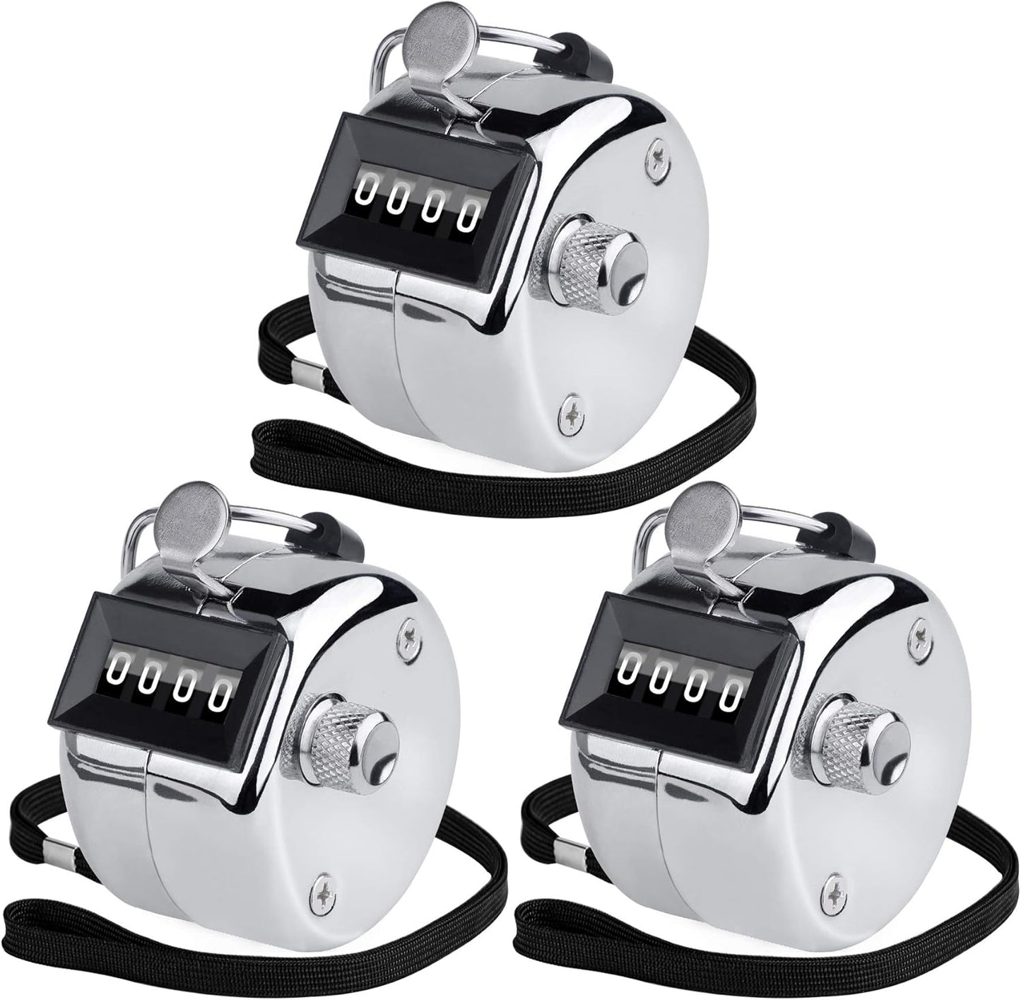 KTRIO Metal Handheld Tally Counter, 4-Digit Number Clicker Counter, Hand Mechanical Pitch Counters for Coaching, Knitting, People, Lap, Fishing, Golf and Row