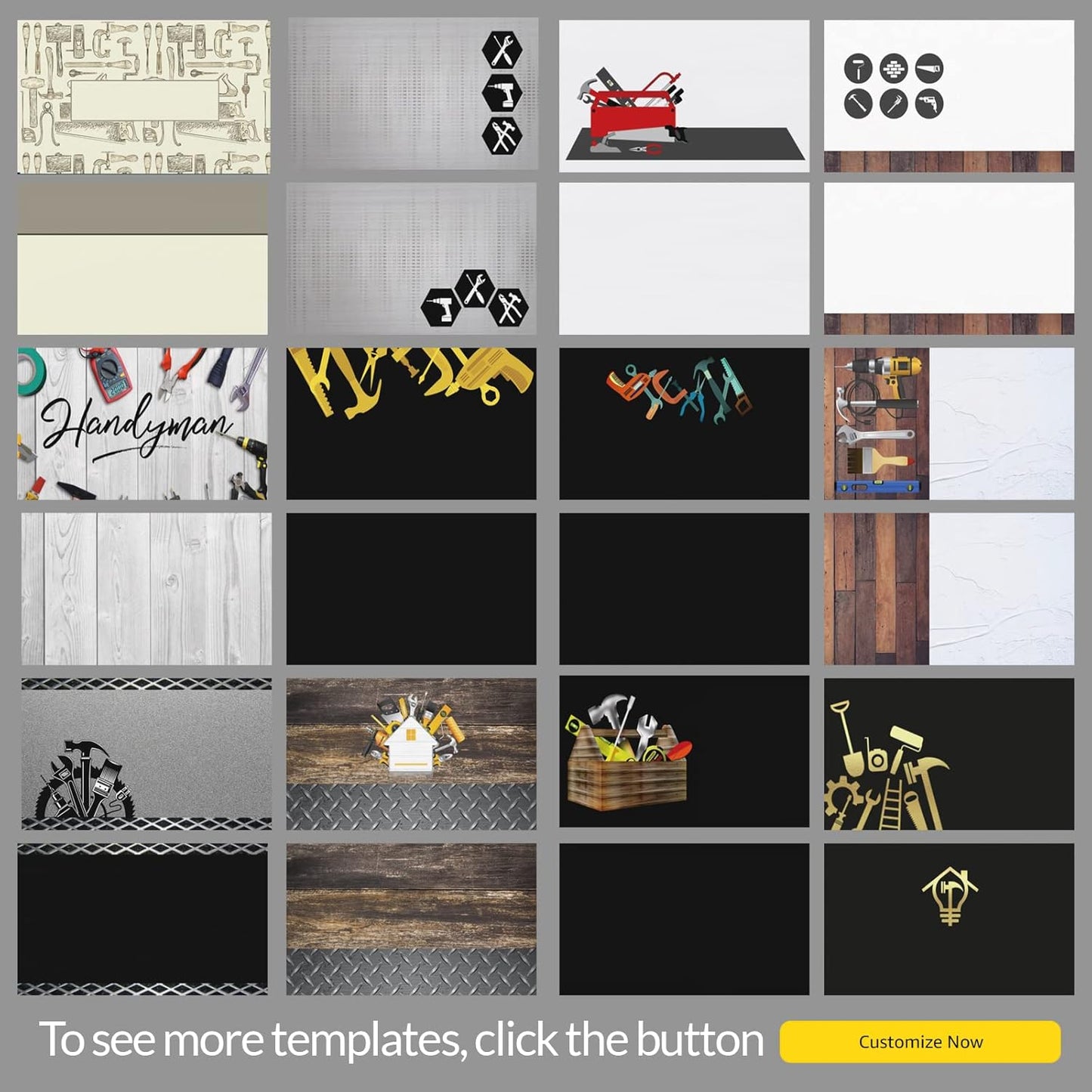 Custom Business Cards 100PCS Double-sided Printing Business Cards Customize with Your Logo Personalized 3.5"x 2" Cards for Business - Handyman