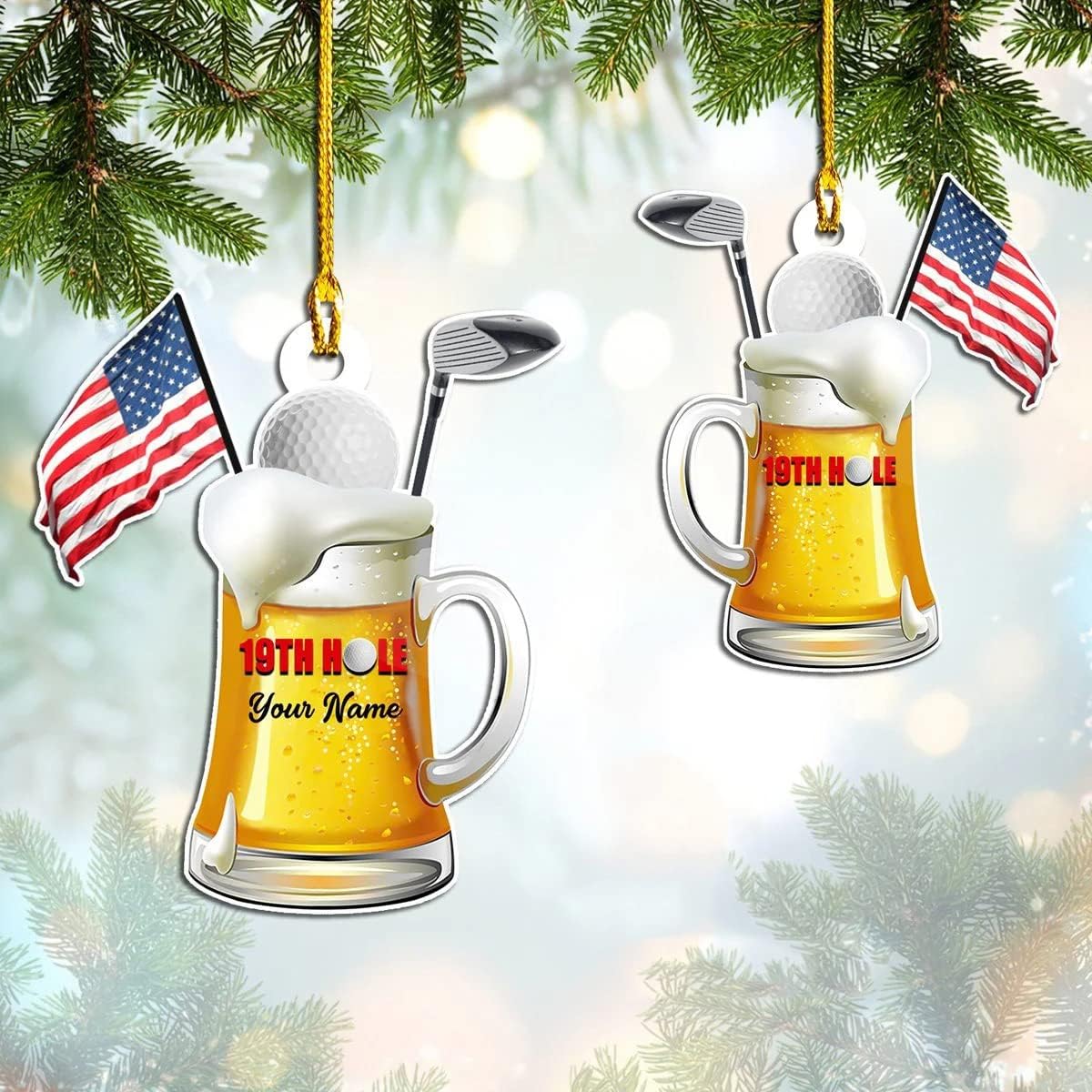 Personalized Golf Ornament, Custom Shape Ornament, Gift for Golf Player, Gifts for Golf Lovers, Him, Her, Home Décor, Golfing Cart Christmas Ornament, Idea 11